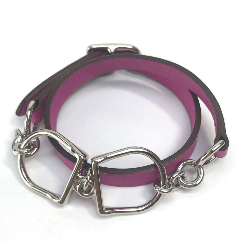 Etrier Double Tour Bracelet Swift Leather Purple