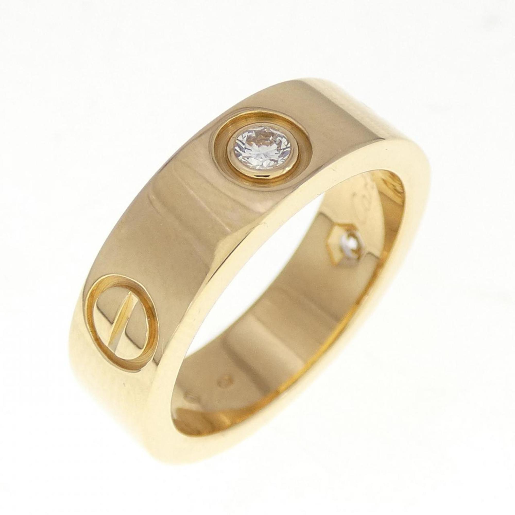 Love Half Diamond Ring 18K Yellow Gold with Diamond