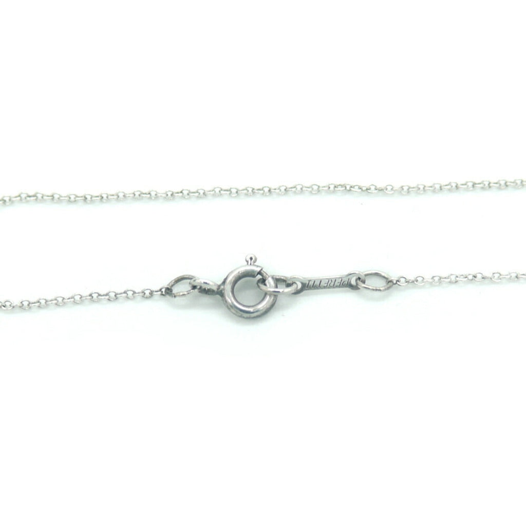 Elle Peretti Teardrop Pendant Necklace Sterling Silver Azuki Chain