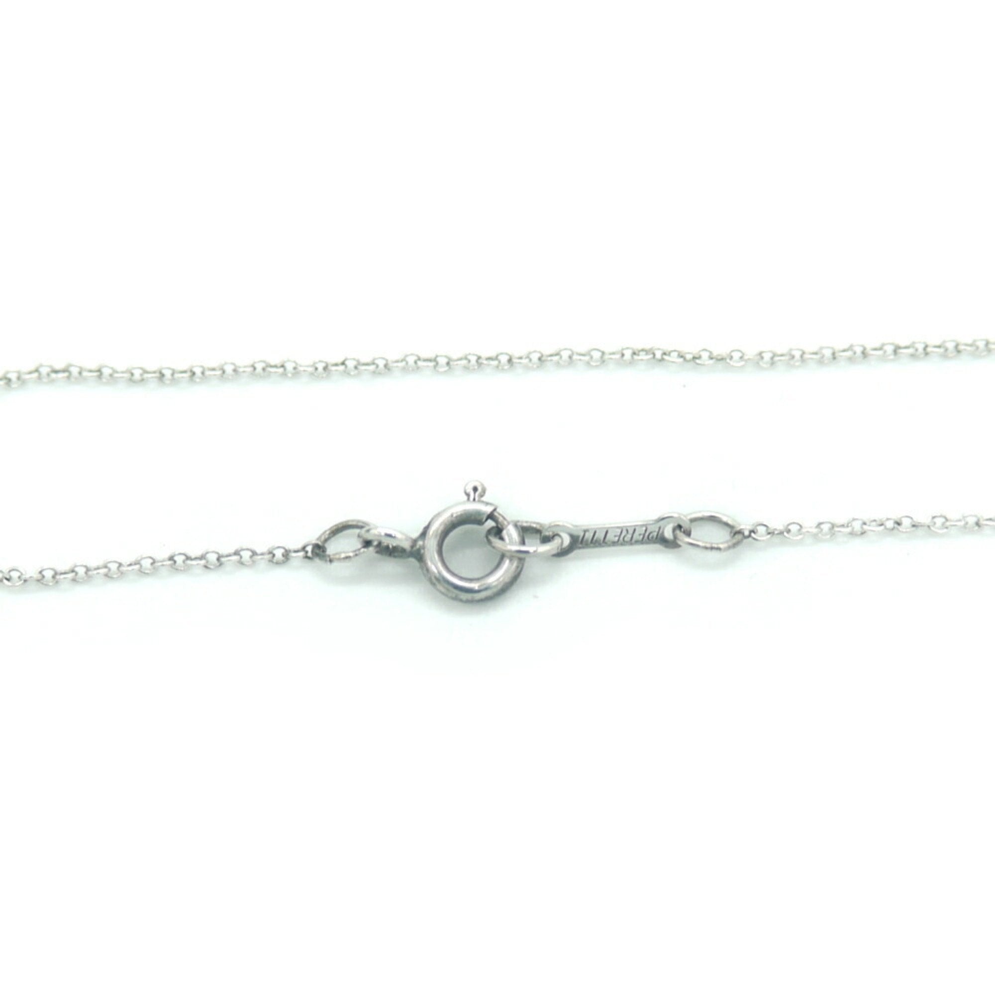 Elle Peretti Teardrop Pendant Necklace Sterling Silver Azuki Chain