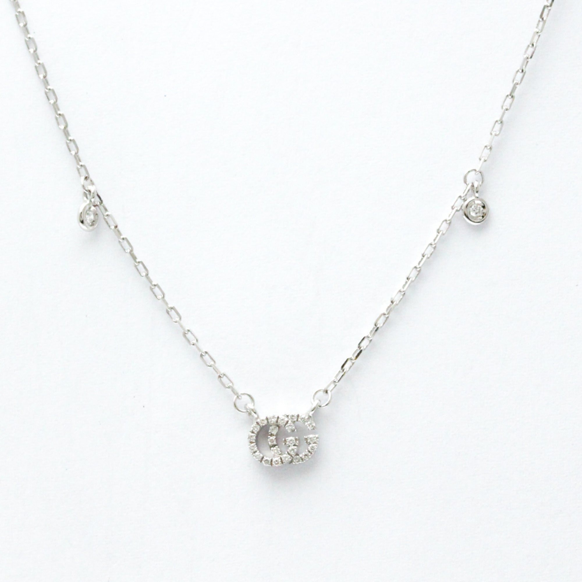 GG Running Pendant Necklace 18K White Gold with Diamond