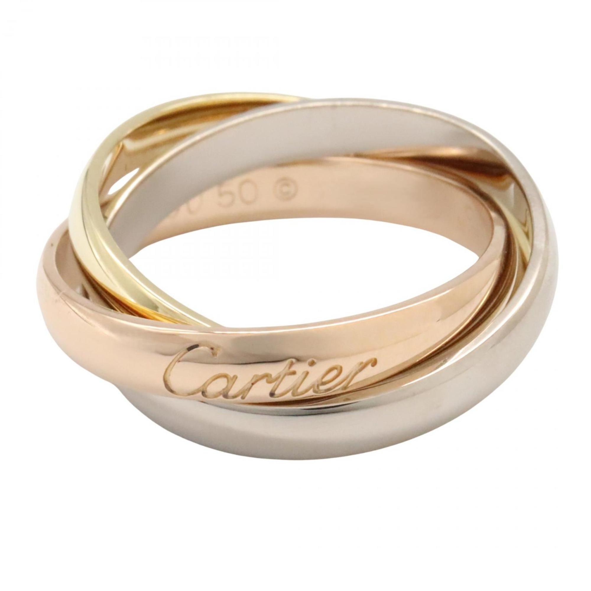 Vendome Louis Cartier Band Ring 18K Tricolor Gold