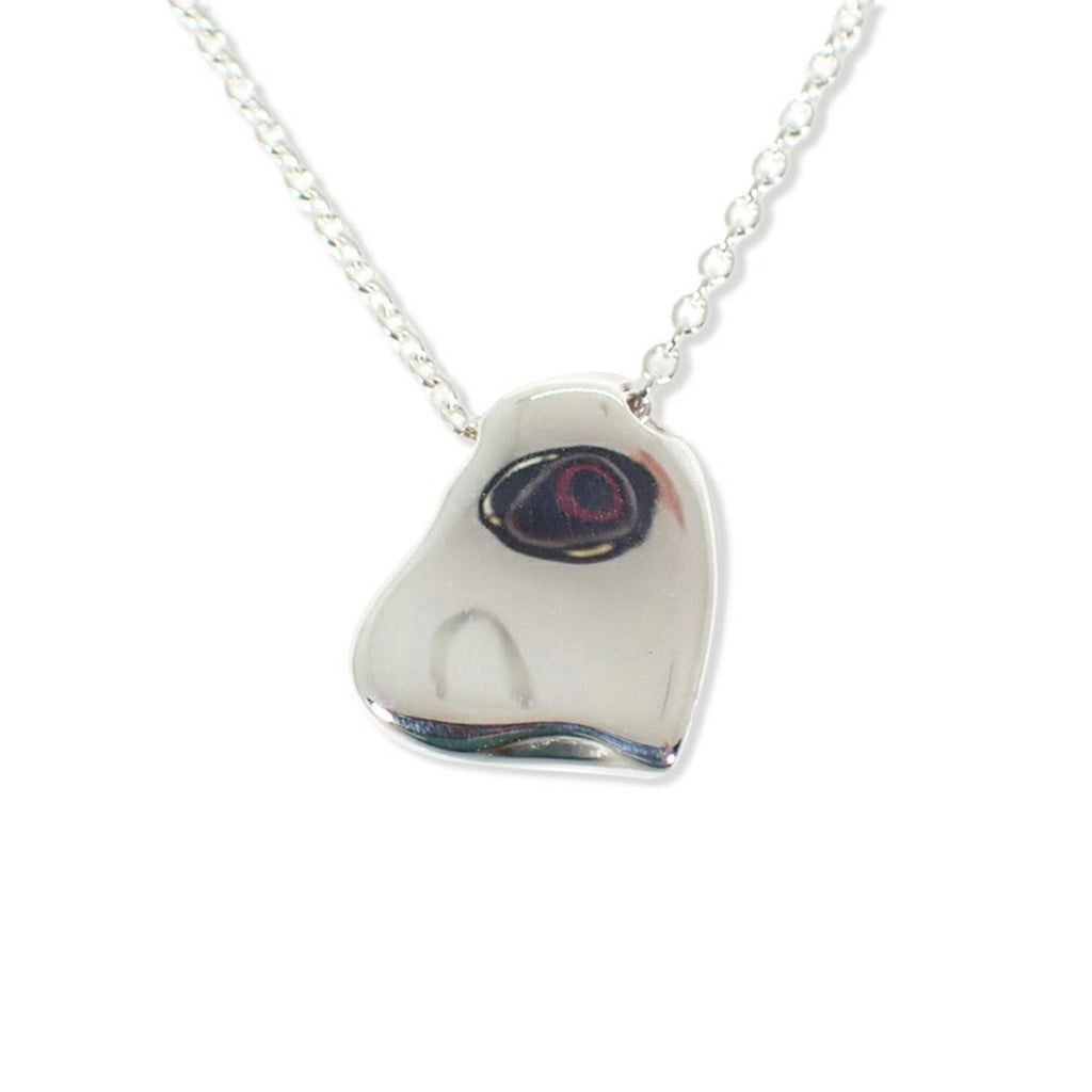 Full Heart Pendant Necklace Sterling Silver
