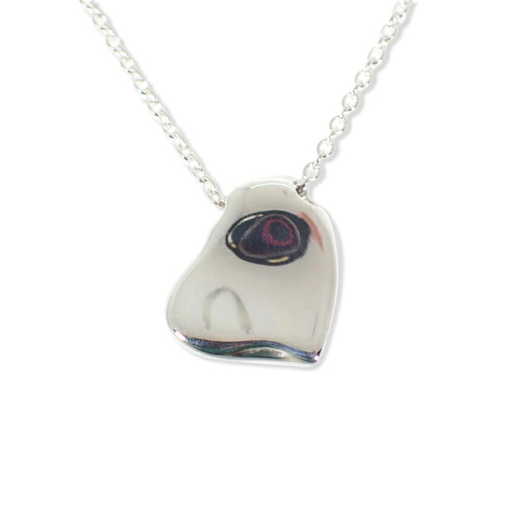 Full Heart Pendant Necklace Sterling Silver