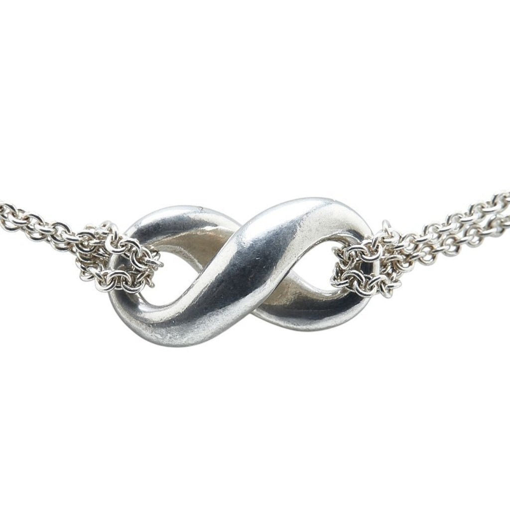 Figure Eight Pendant Necklace Sterling Silver Double Chain