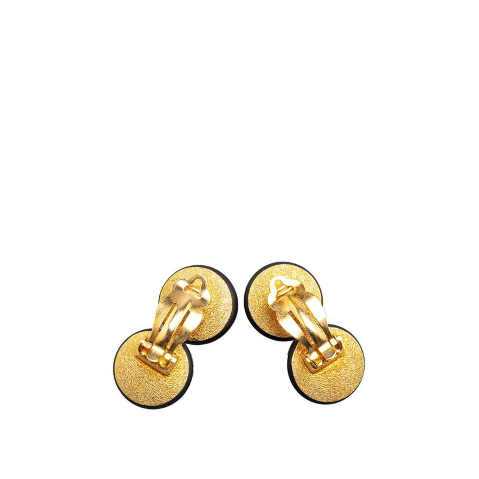 CC Logo Clip-On Earrings Gold-Tone Metal Gold-Tone Metal