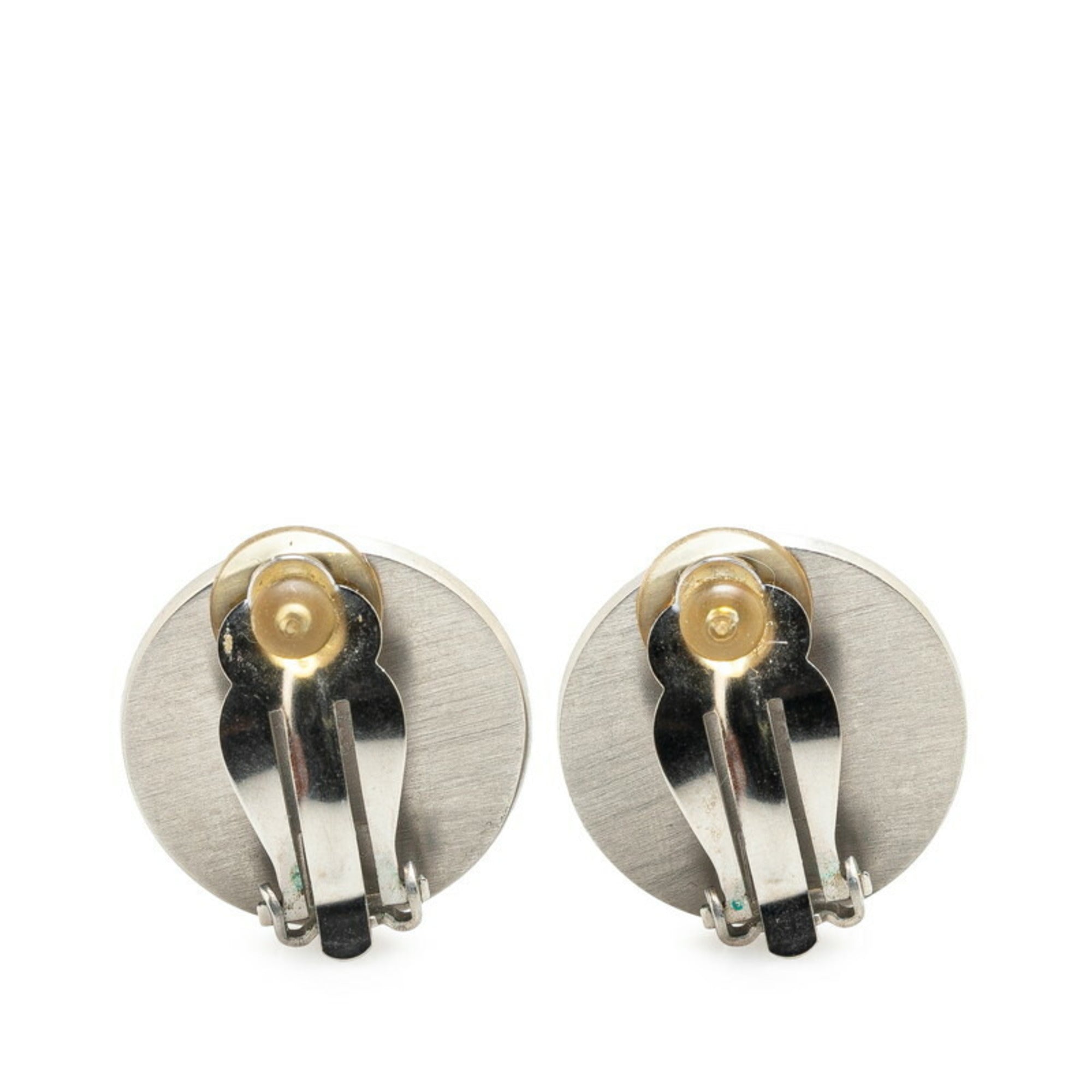CC Logo Clip-On Earrings Silver-Tone Metal Silver-Tone Metal