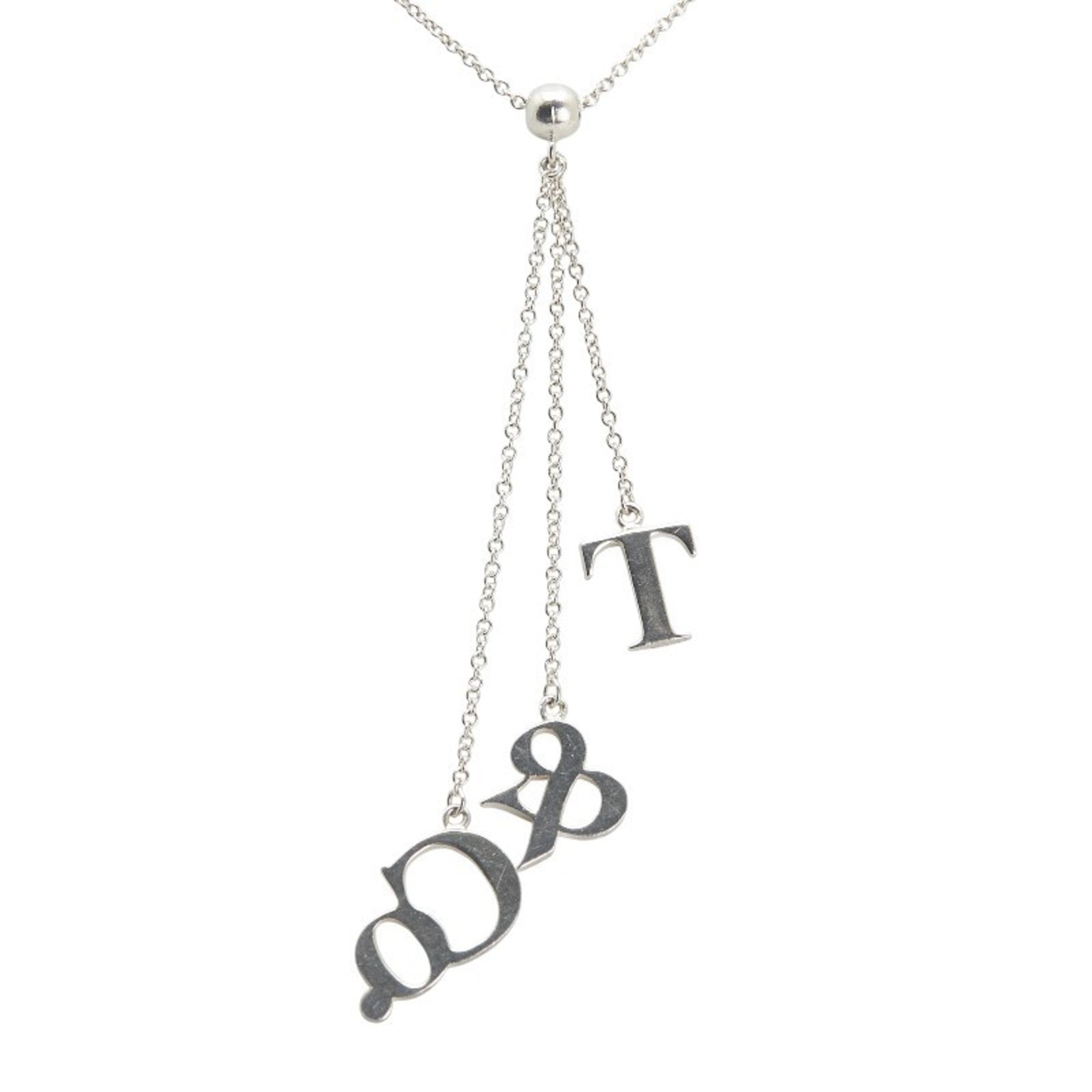 T Pendant Necklace Sterling Silver