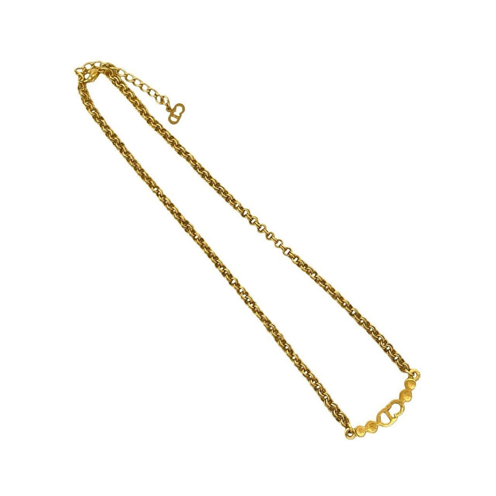 CD Pendant Necklace Gold and Rhinestone