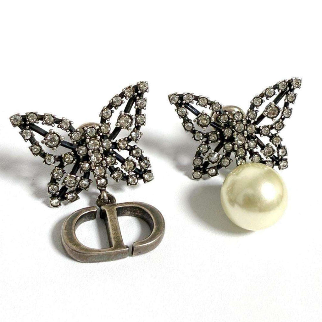 Earrings Artificial Pearl and Metal and Rhinestone