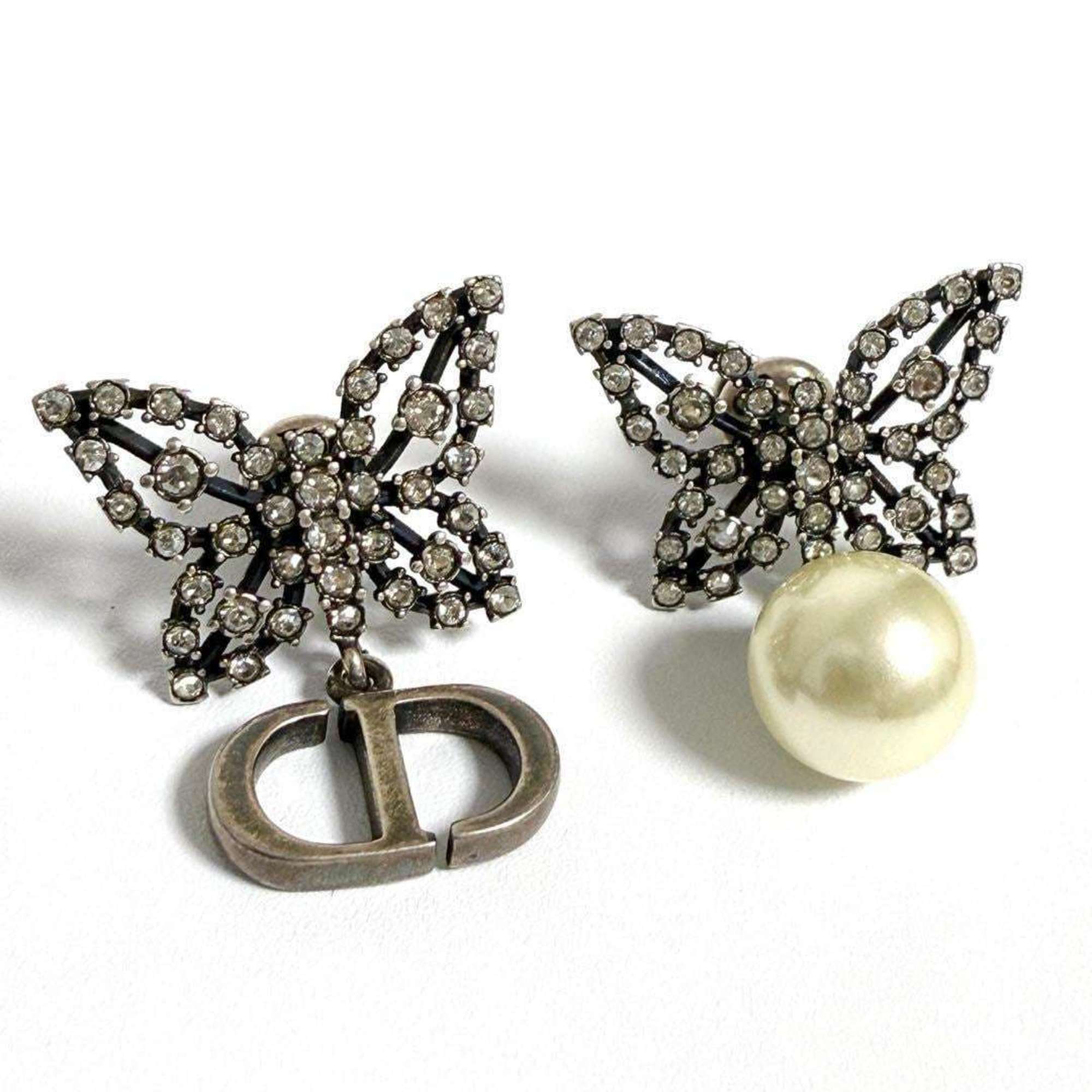 Earrings Artificial Pearl and Metal and Rhinestone
