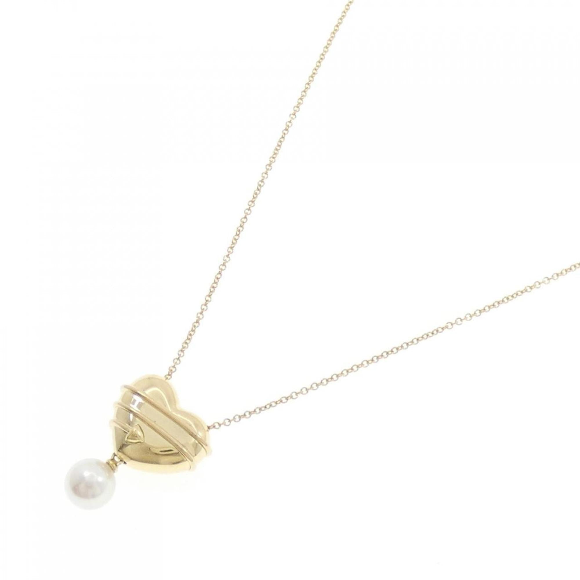 Pendant Necklace 18K Yellow Gold with Pearl Medium
