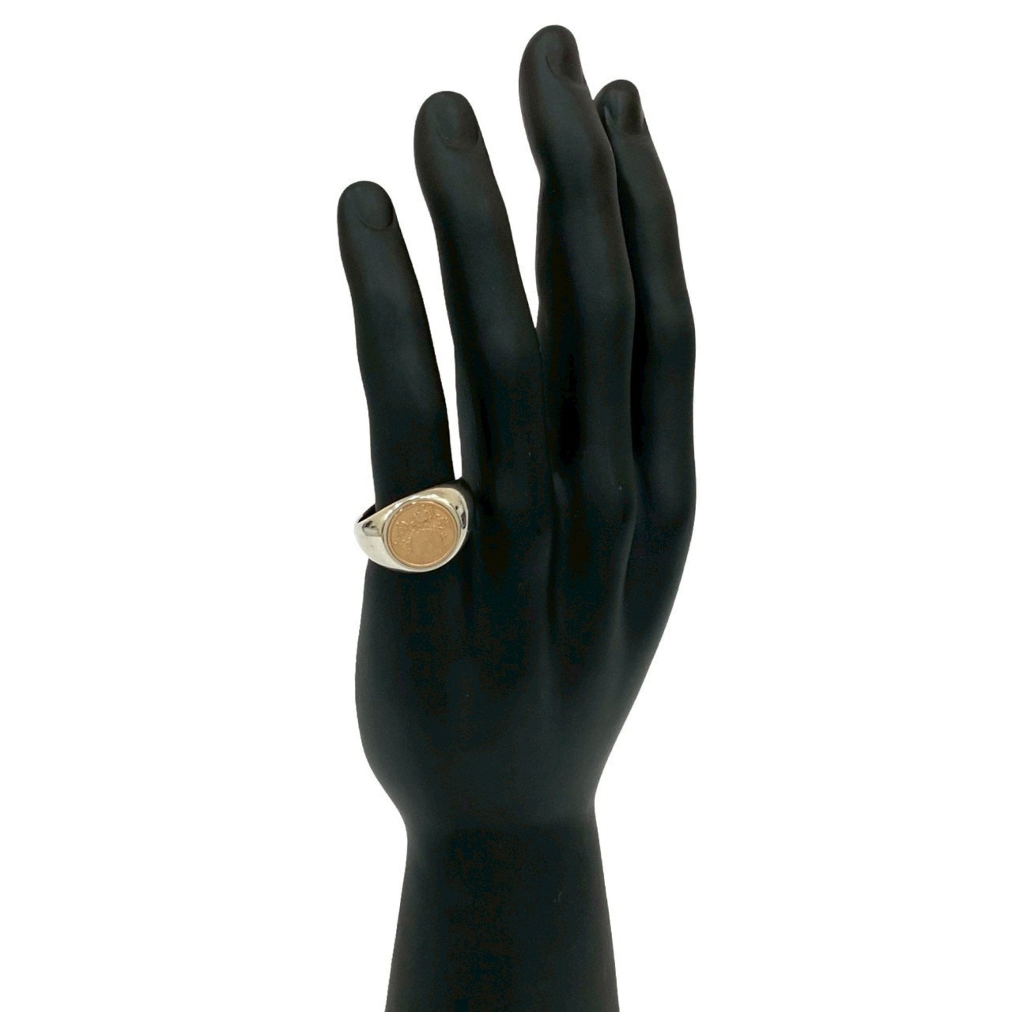 Ex Libris Chevalier Ring 18K Yellow Gold and Sterling Silver