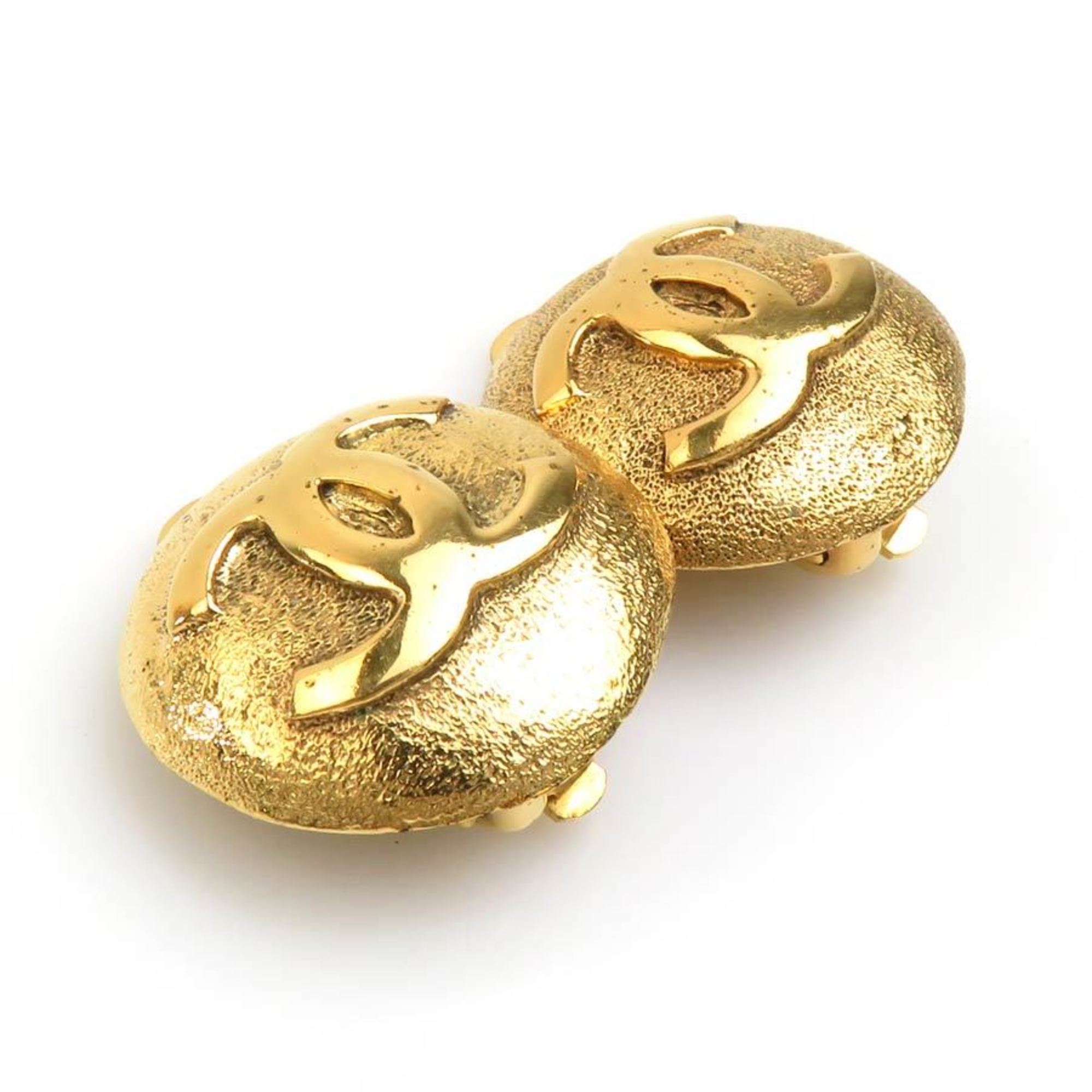 CC Logo Clip-On Earrings Gold-Tone Metal Gold-Tone Metal