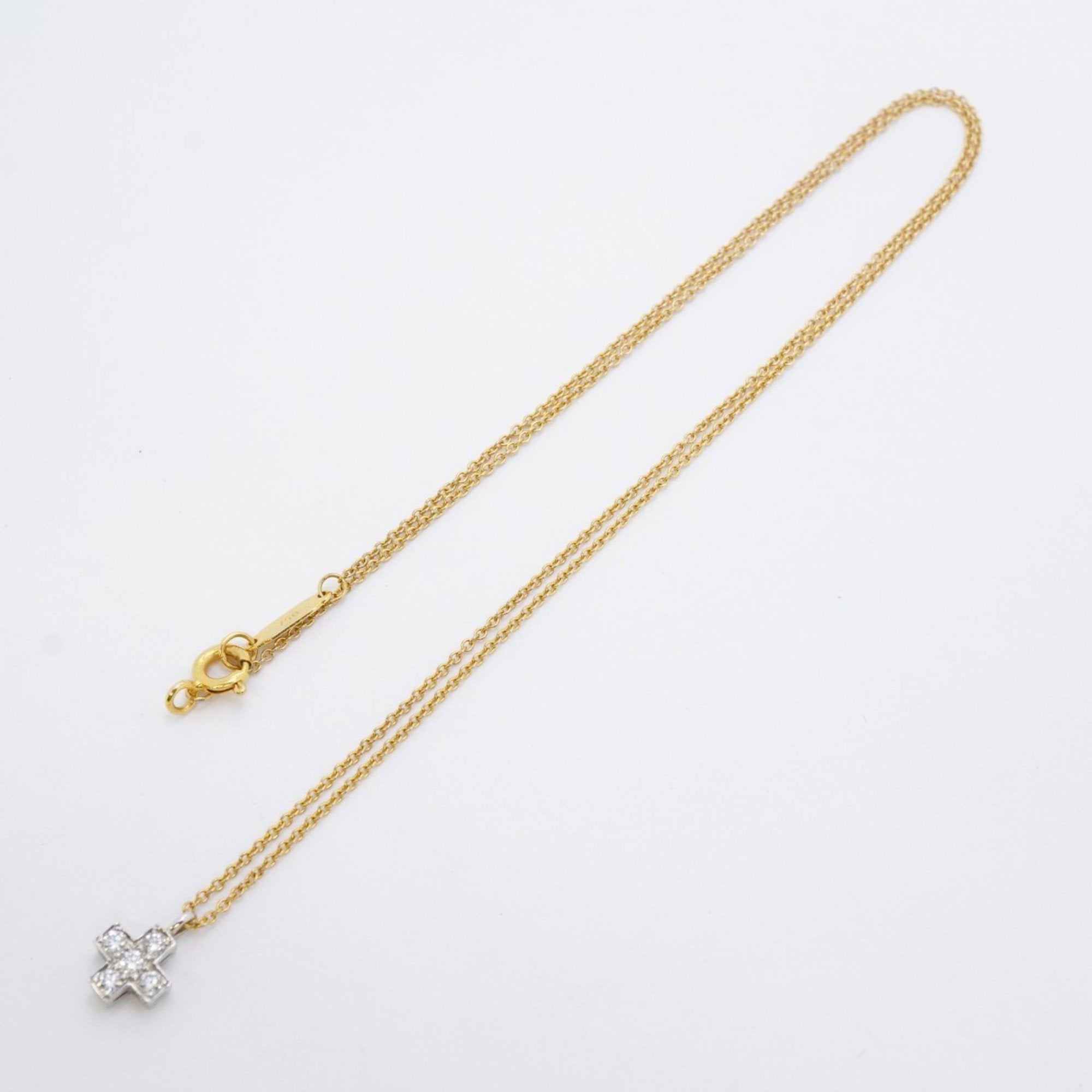 Pendant Necklace Platinum and 18K Yellow Gold and Diamond