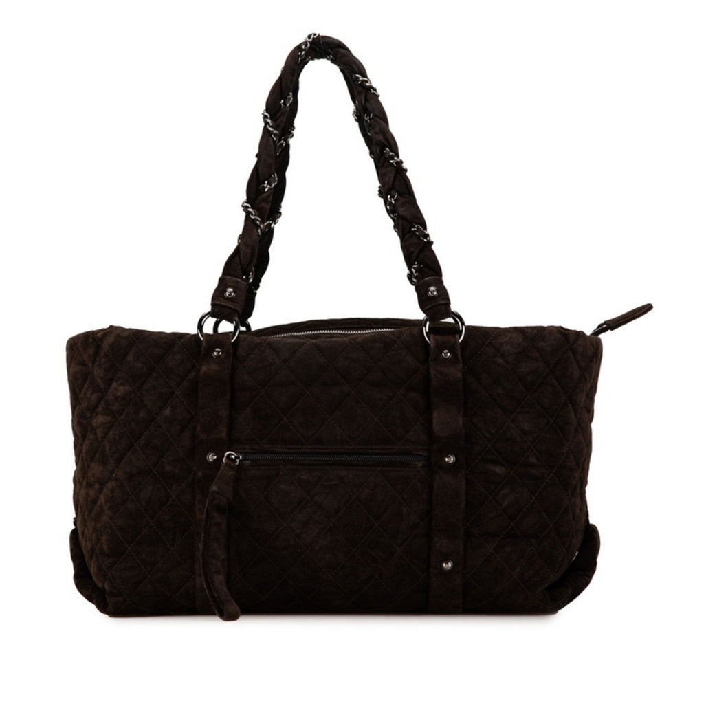 Lady Braid Shopping Tote Quilted Distressed Lambskin XL