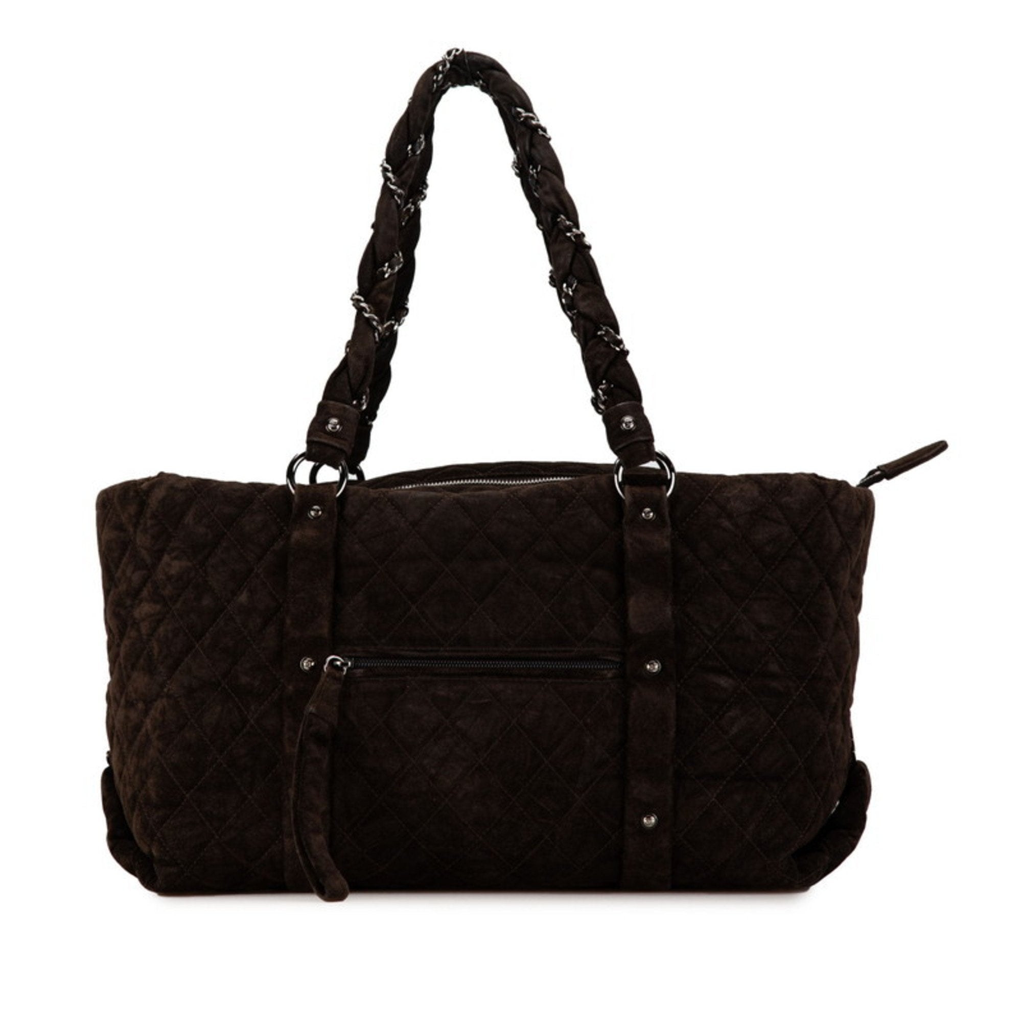 Lady Braid Shopping Tote Quilted Distressed Lambskin XL