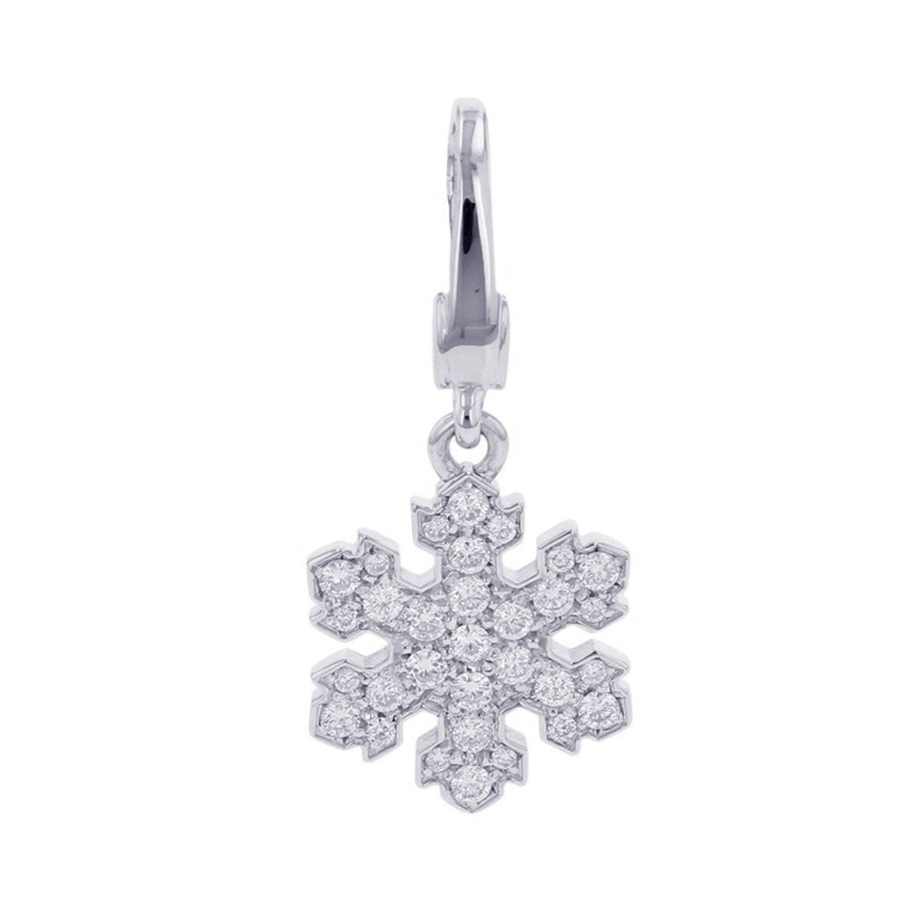 Snowflake Pendant Necklace 18K White Gold with Diamonds