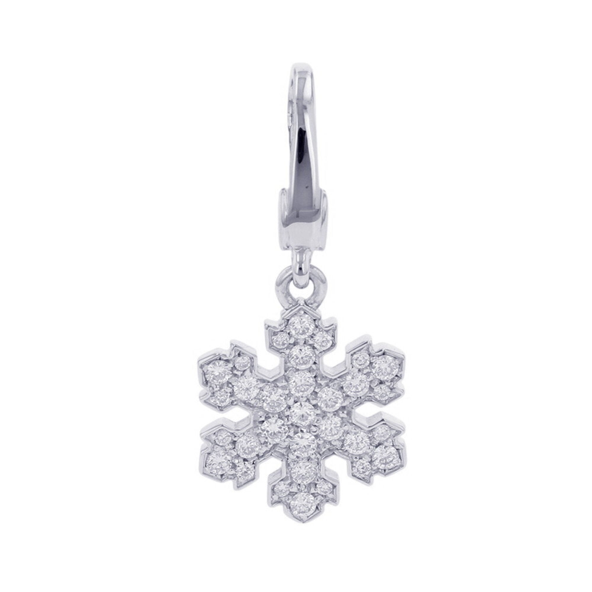 Snowflake Pendant Necklace 18K White Gold with Diamonds