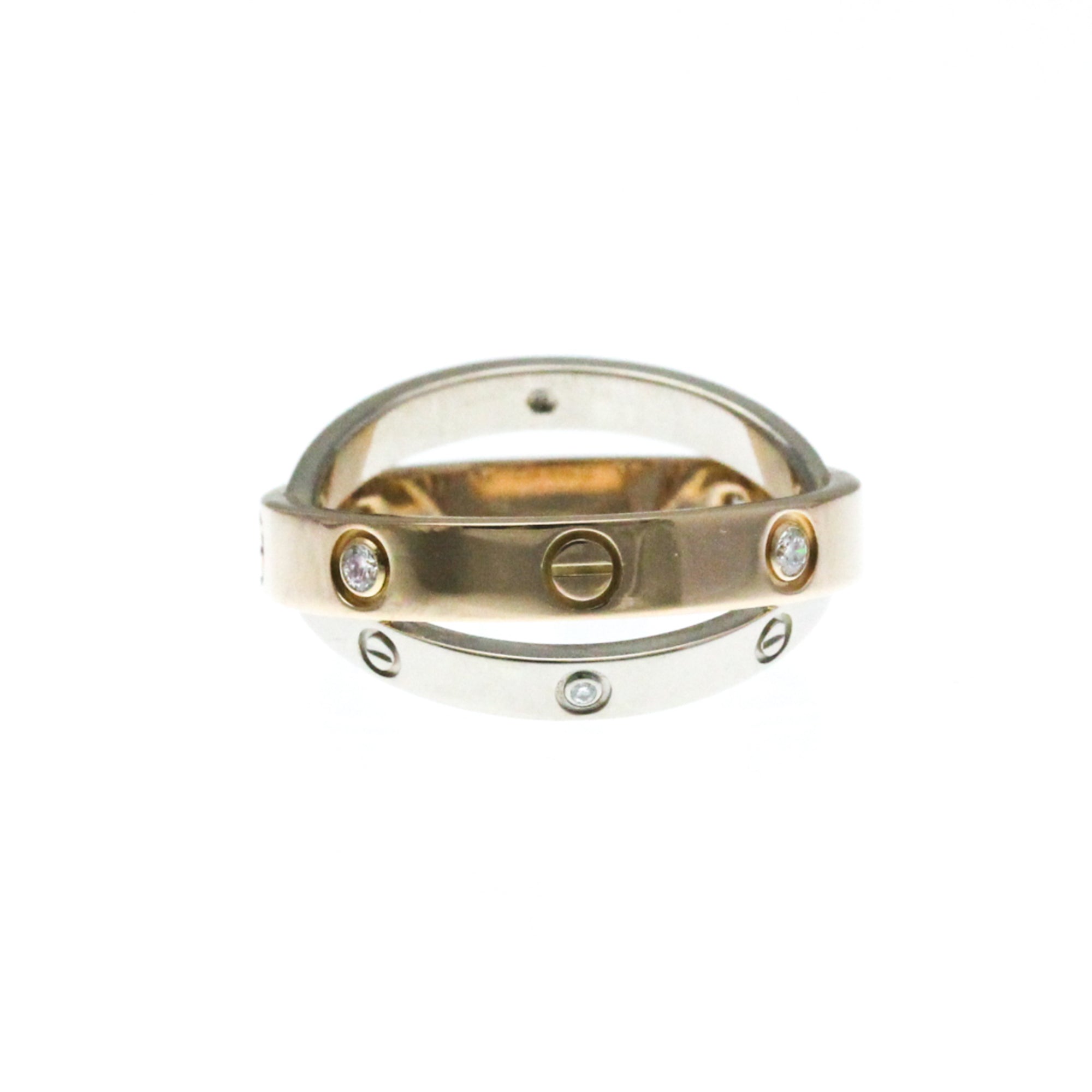 Love Ring 18K Rose Gold and 18K White Gold with Diamond