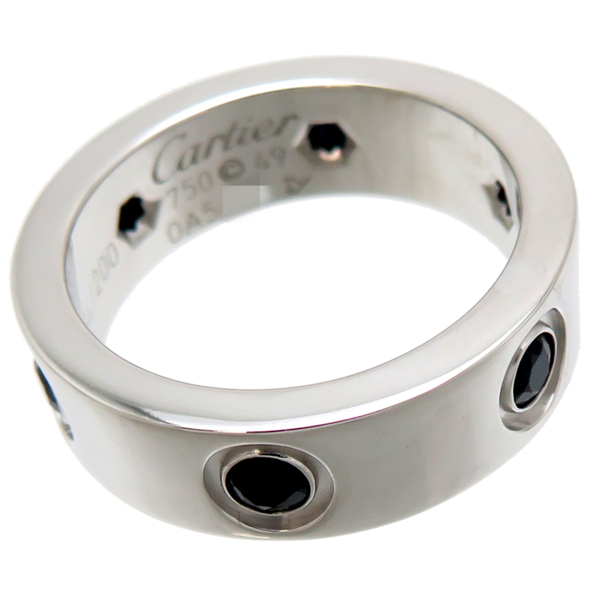 Love Ring 18K White Gold with Sapphire