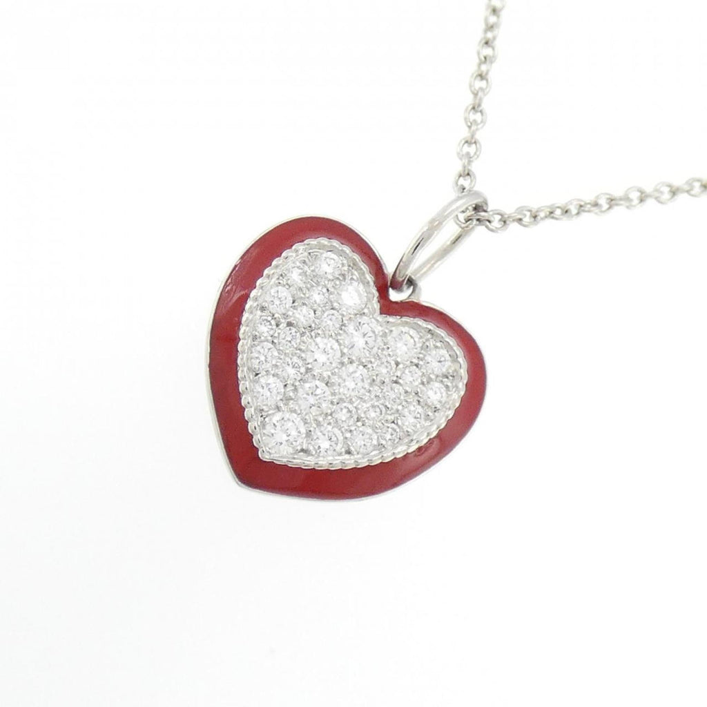 Heart Pendant Necklace Platinum with Diamond