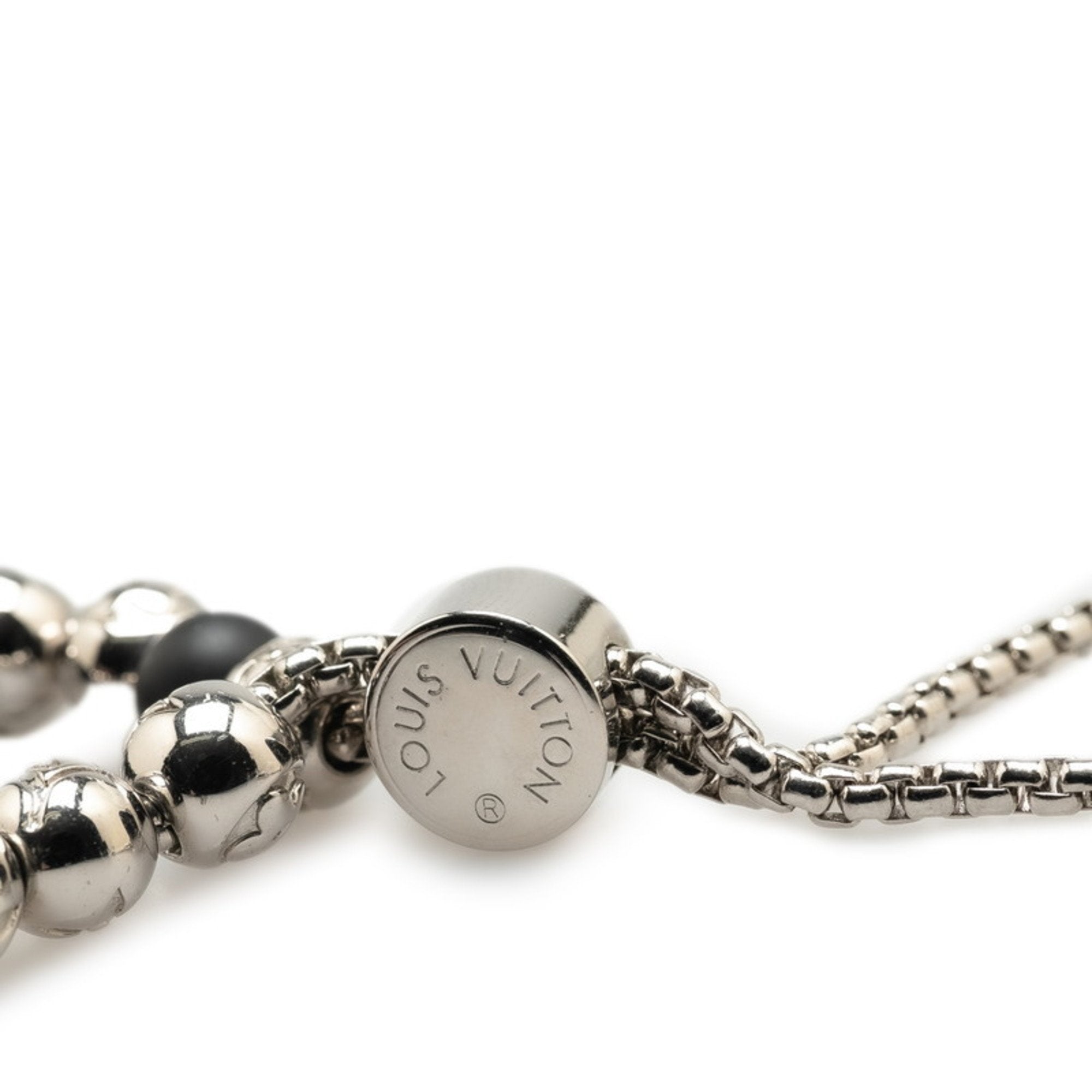 Monogram Bracelet Black and Silver Metal