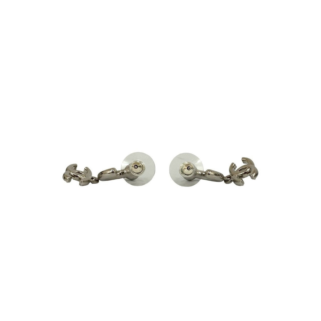 CC Logo Heart Earrings Silver-Tone Metal Silver-Tone Metal