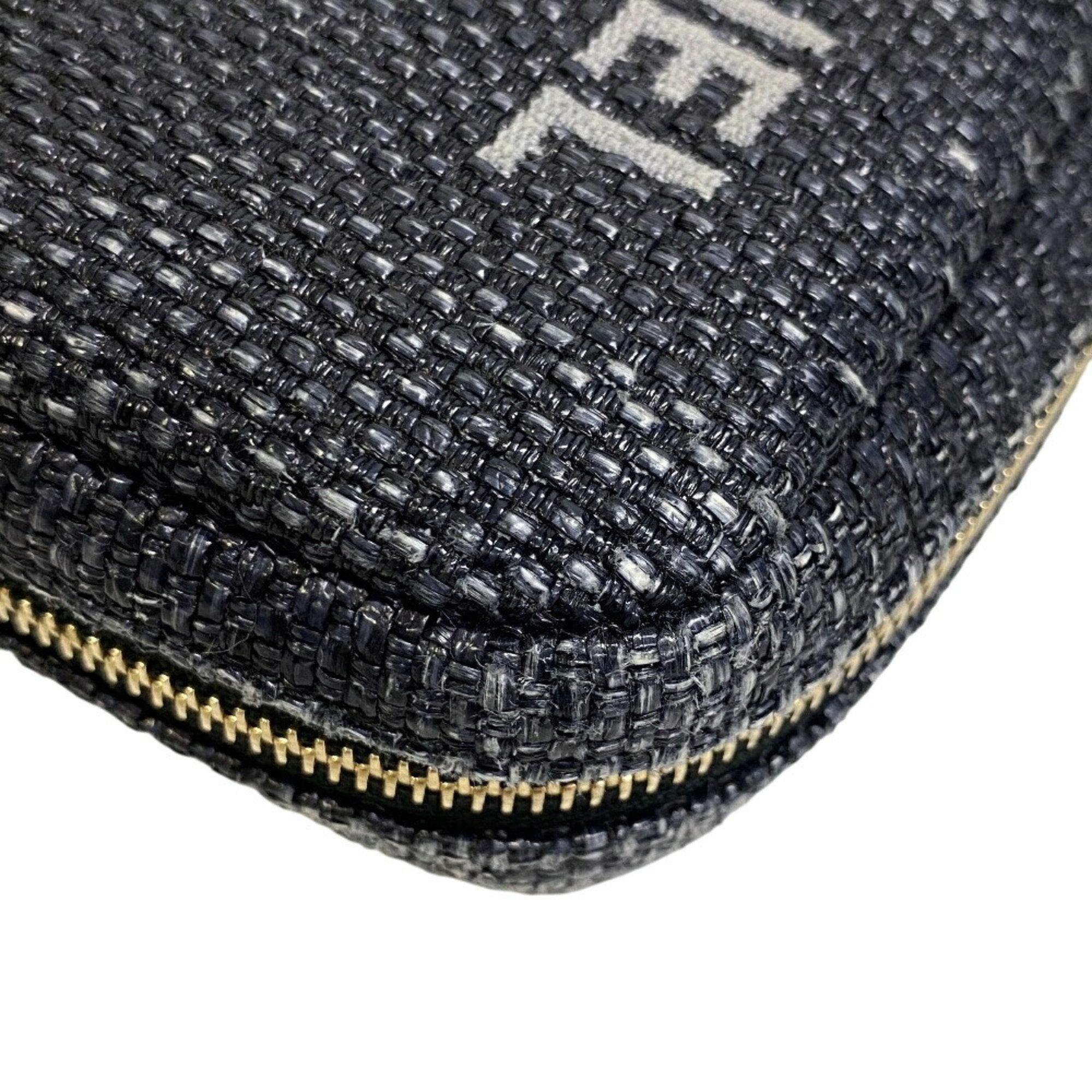 Deauville Curvy Cosmetic Pouch Raffia Small