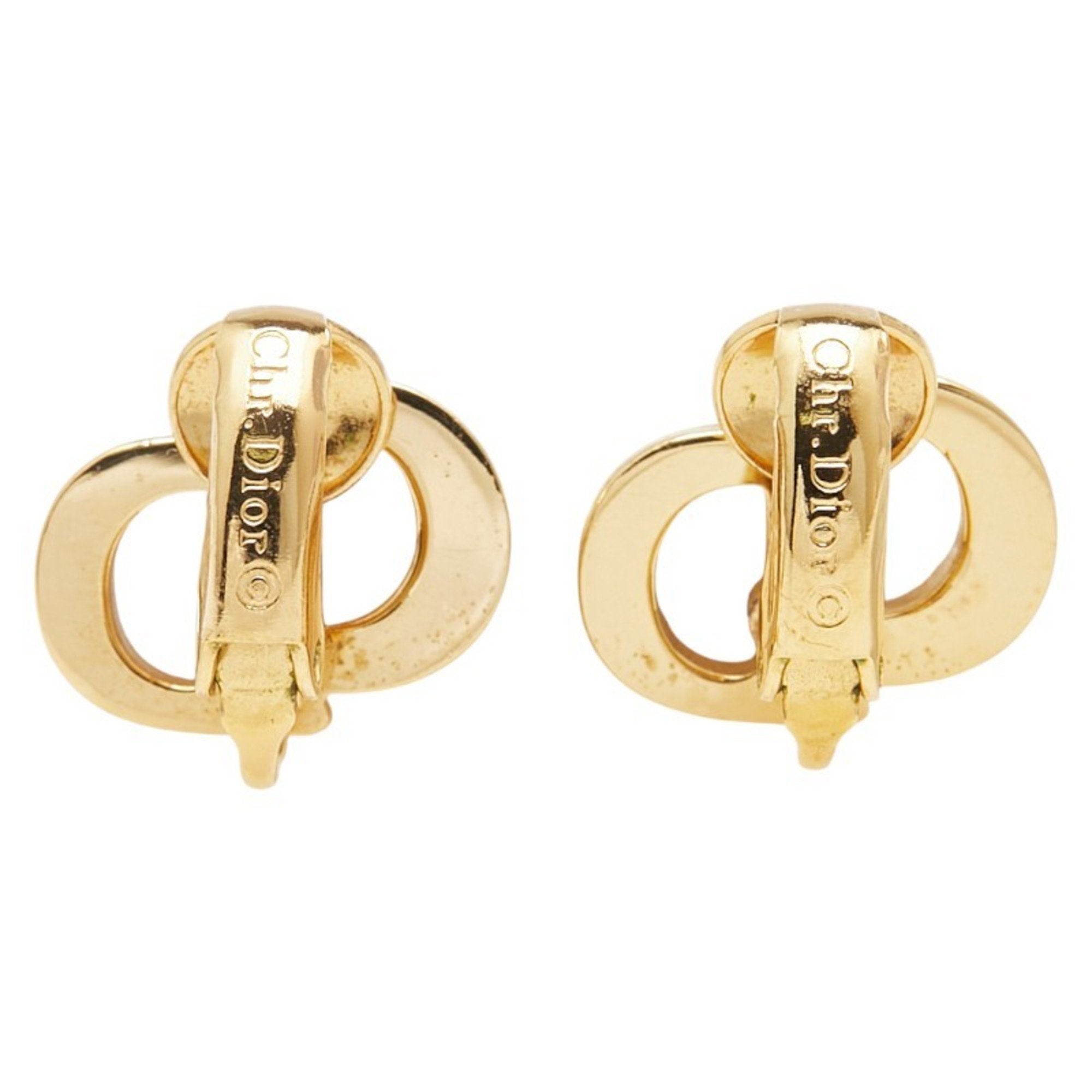Earrings Logo Gold-Tone Metal