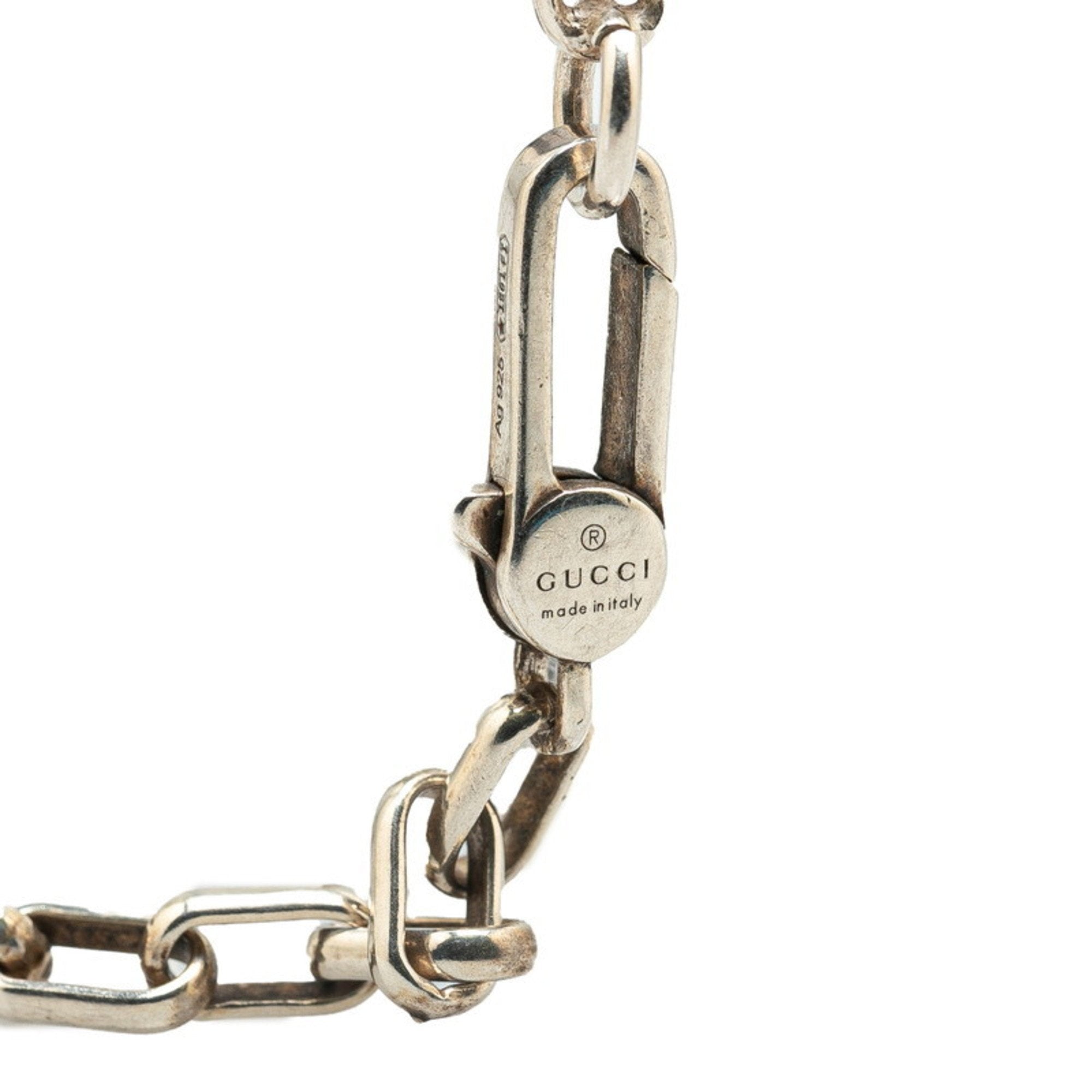 Interlocking G Pendant Necklace Sterling Silver