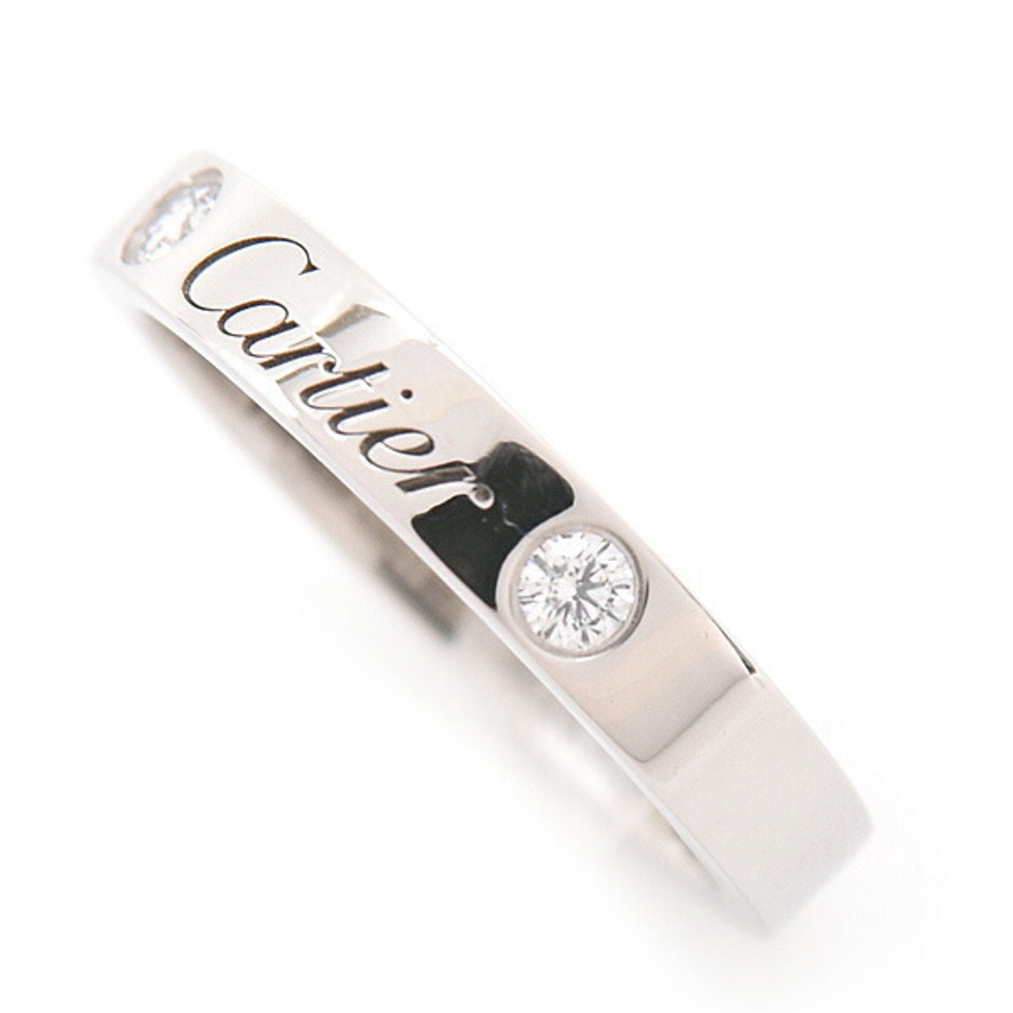 Engraved Band Ring Platinum with Diamond
