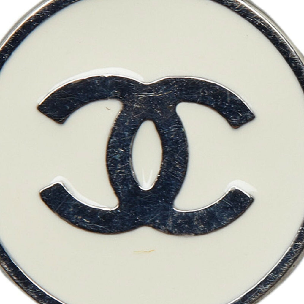 CC Logo Clip-On Earrings Silver-Tone Metal Silver-Tone Metal