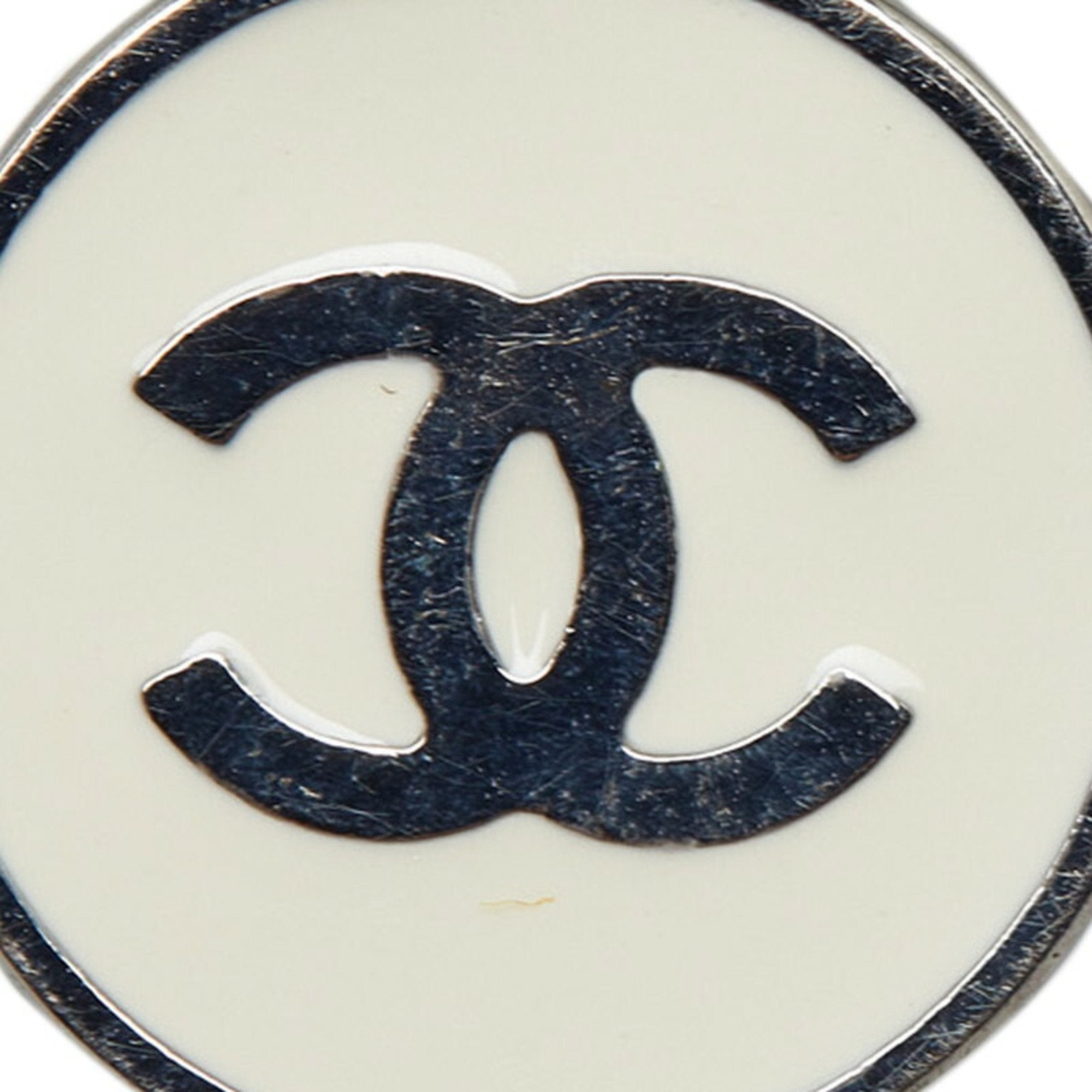 CC Logo Clip-On Earrings Silver-Tone Metal Silver-Tone Metal