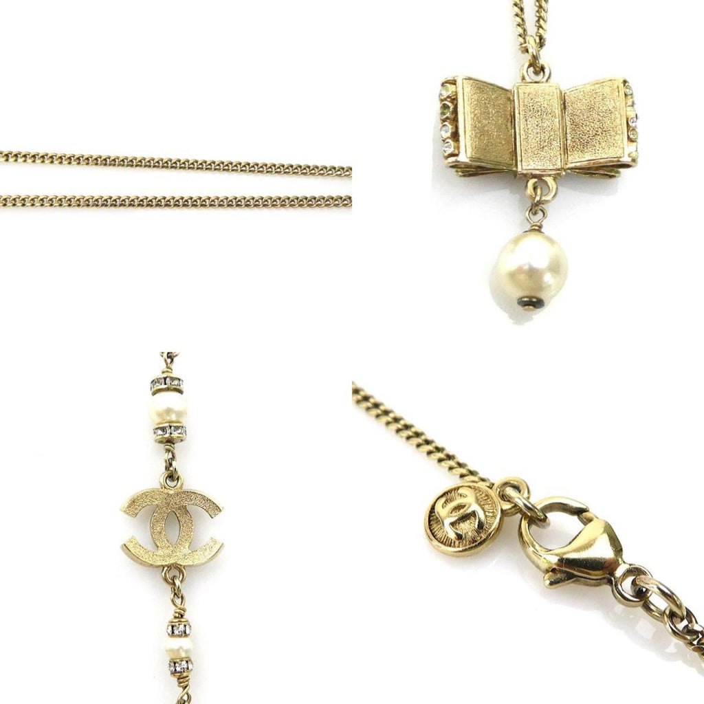 CC Logo Pendant Necklace Gold-Tone Metal