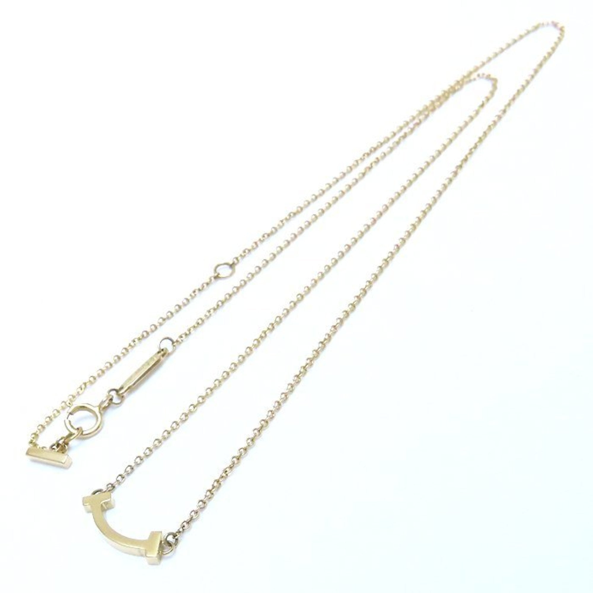 T Smile Mini Pendant Necklace 18K Yellow Gold