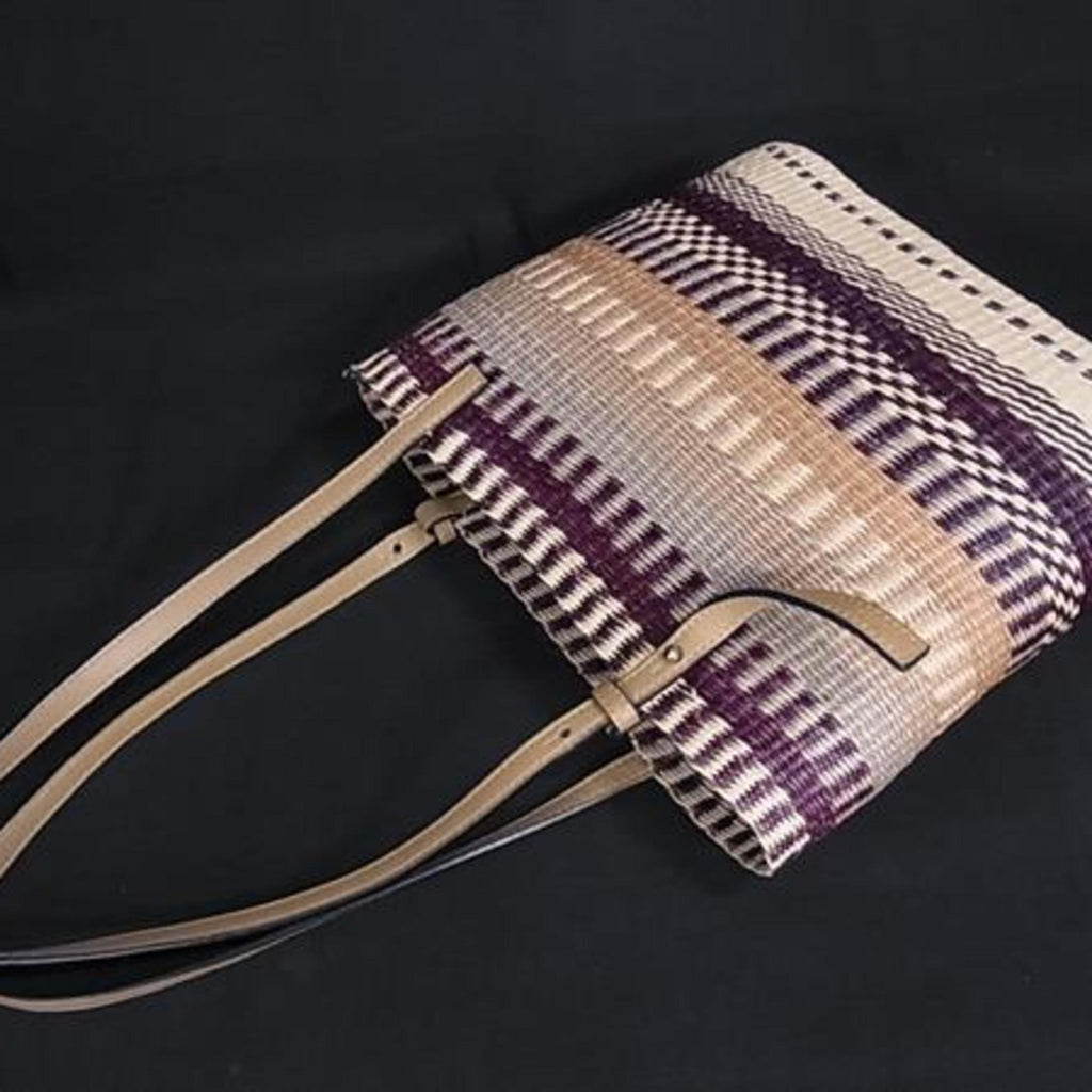 Square Basket Tote Woven Raffia Small