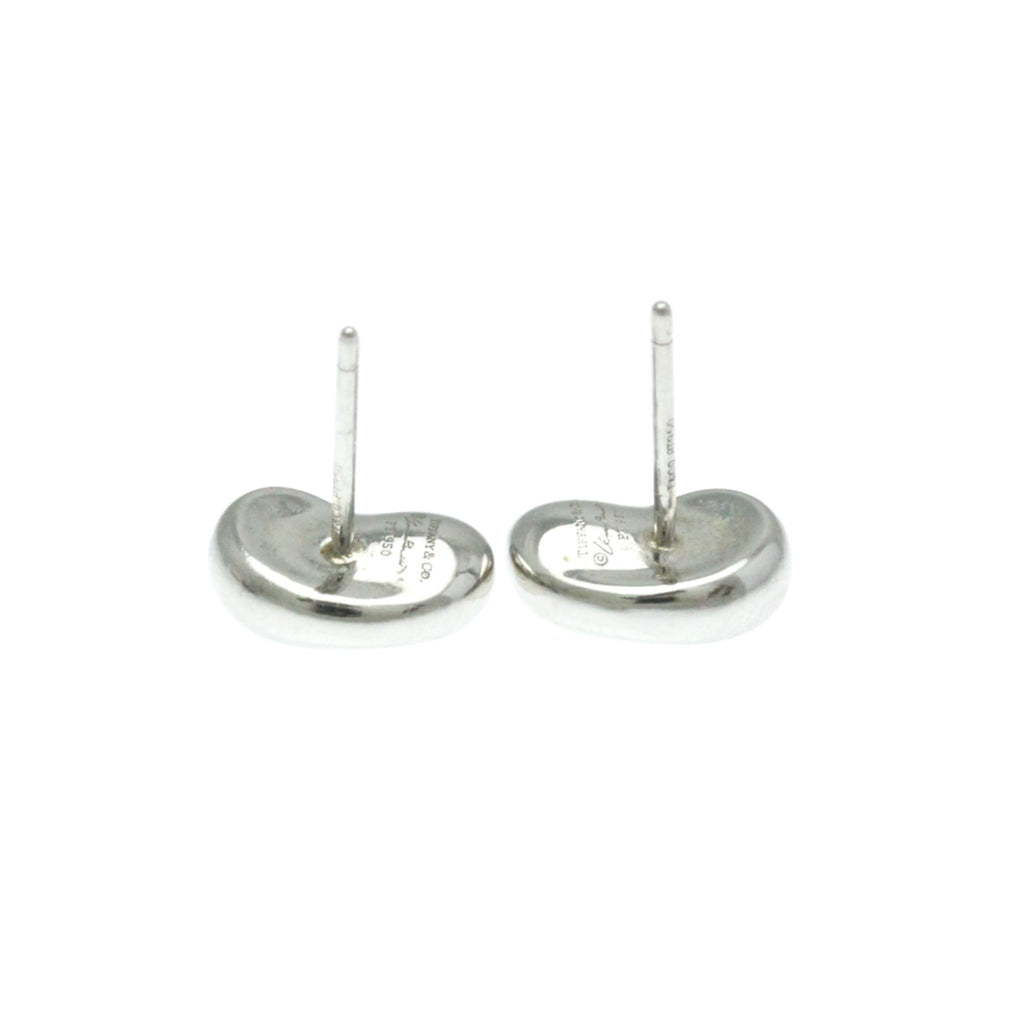 Bean Earrings Sterling Silver and Platinum 11.5mm Platinum