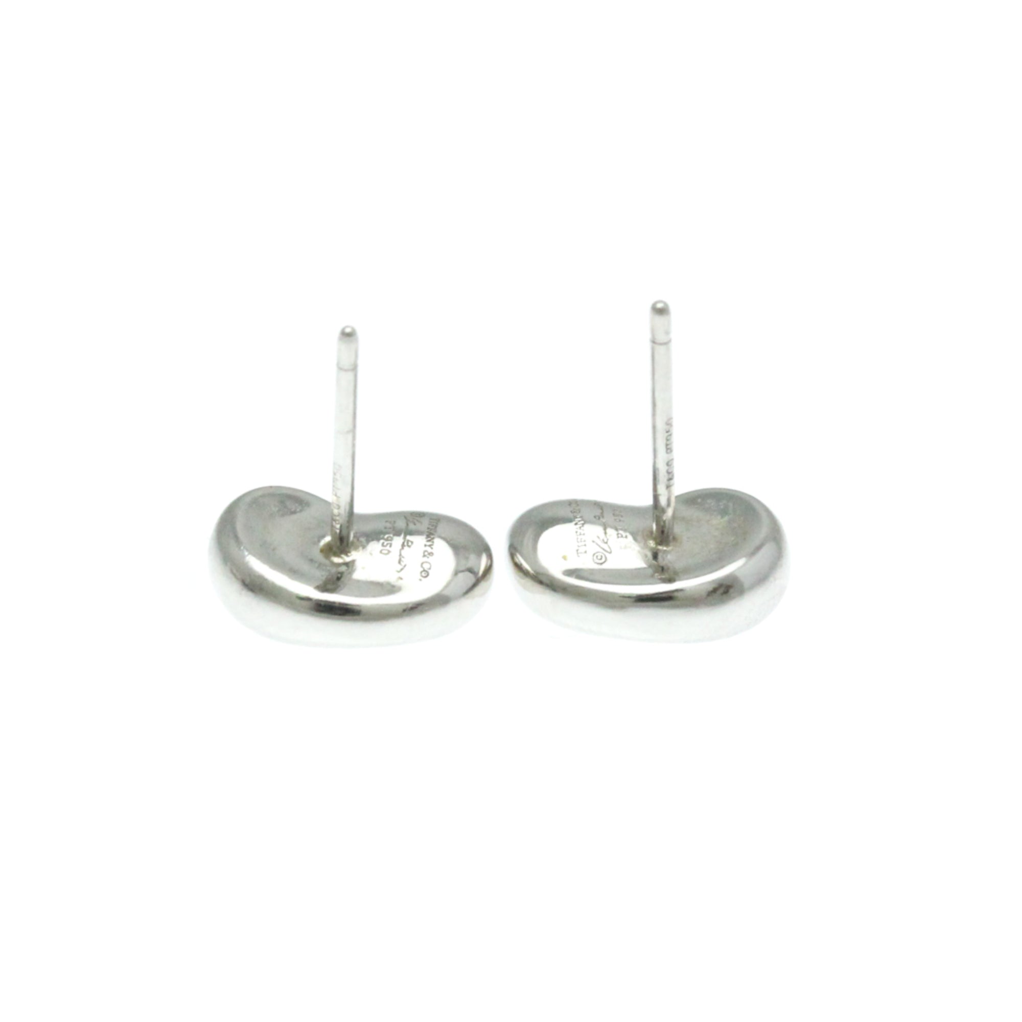 Bean Earrings Sterling Silver and Platinum 11.5mm Platinum