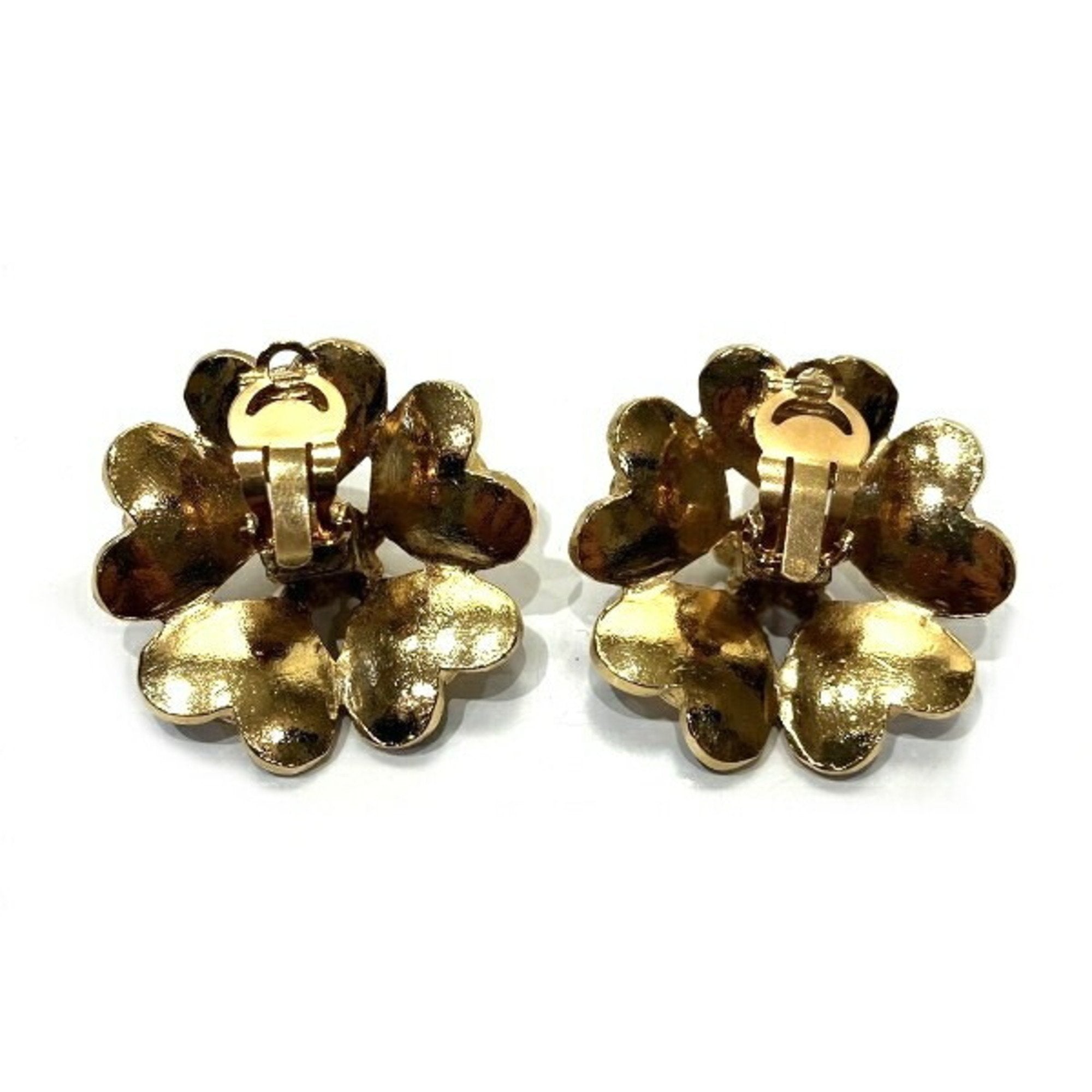 Earrings Pearl Gold-Tone Metal