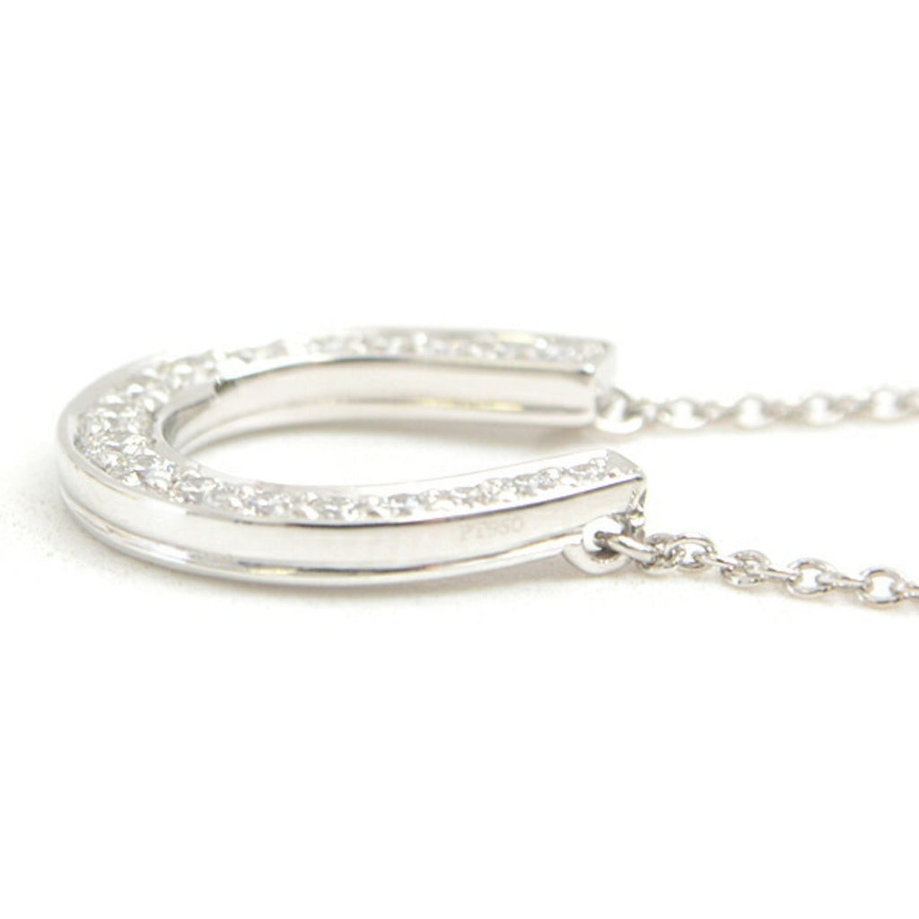 Horseshoe Pendant Necklace Platinum with Diamond