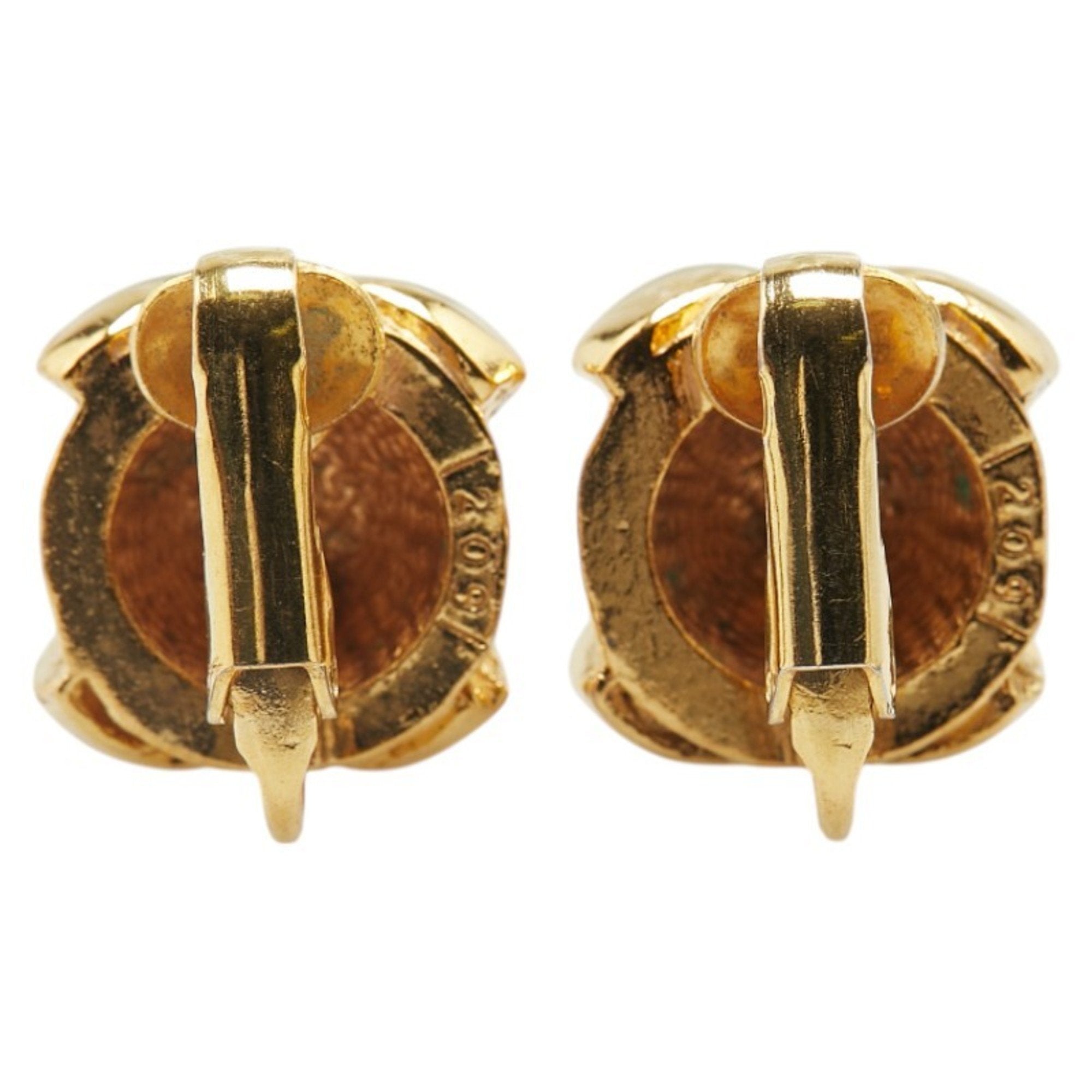 CC Logo Clip-On Earrings Metal Gold-Tone Metal