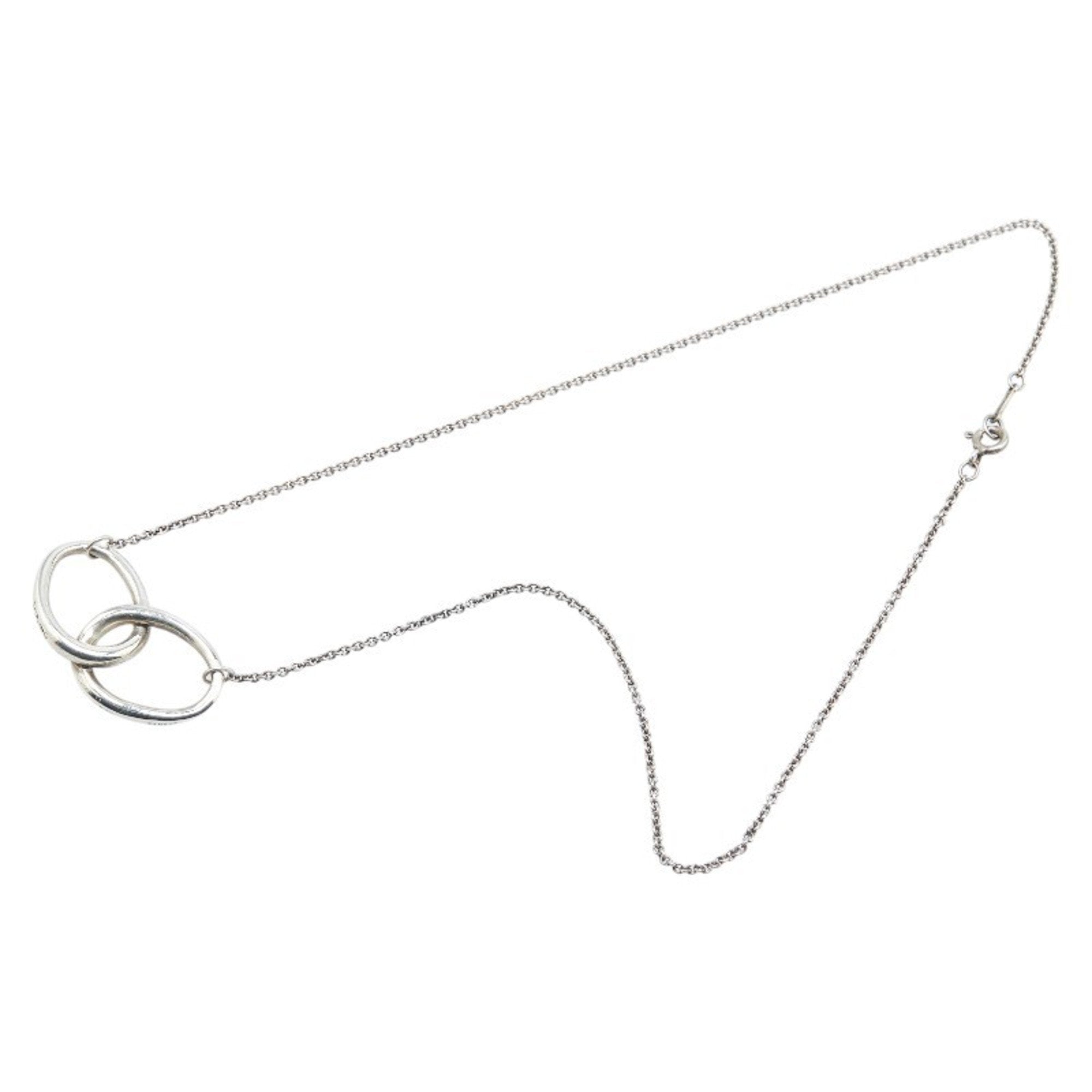 Peretti Double Loop Pendant Necklace Sterling Silver