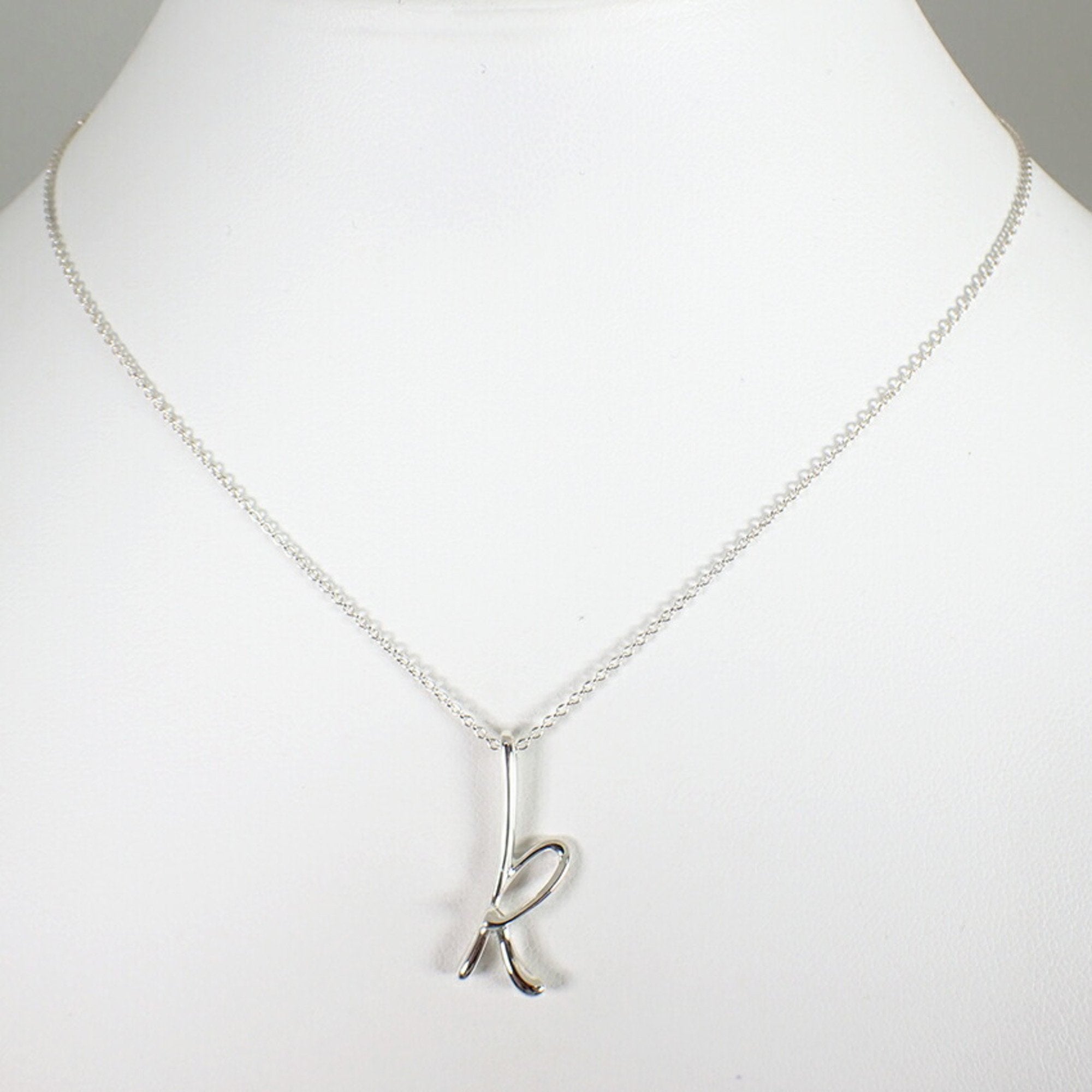 Initial K Pendant Necklace Sterling Silver
