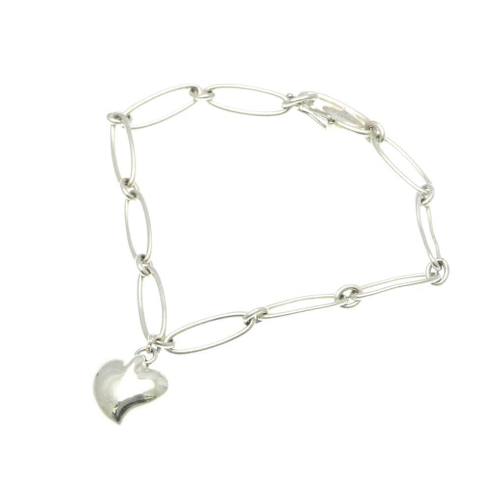 Full Heart Charm Bracelet Sterling Silver