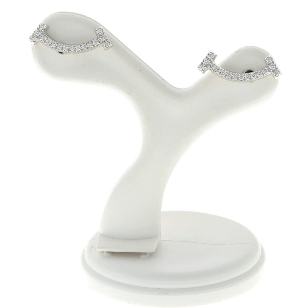 T Smile Mini Pendant Necklace 18K White Gold with Diamonds Earrings 18K White Gold
