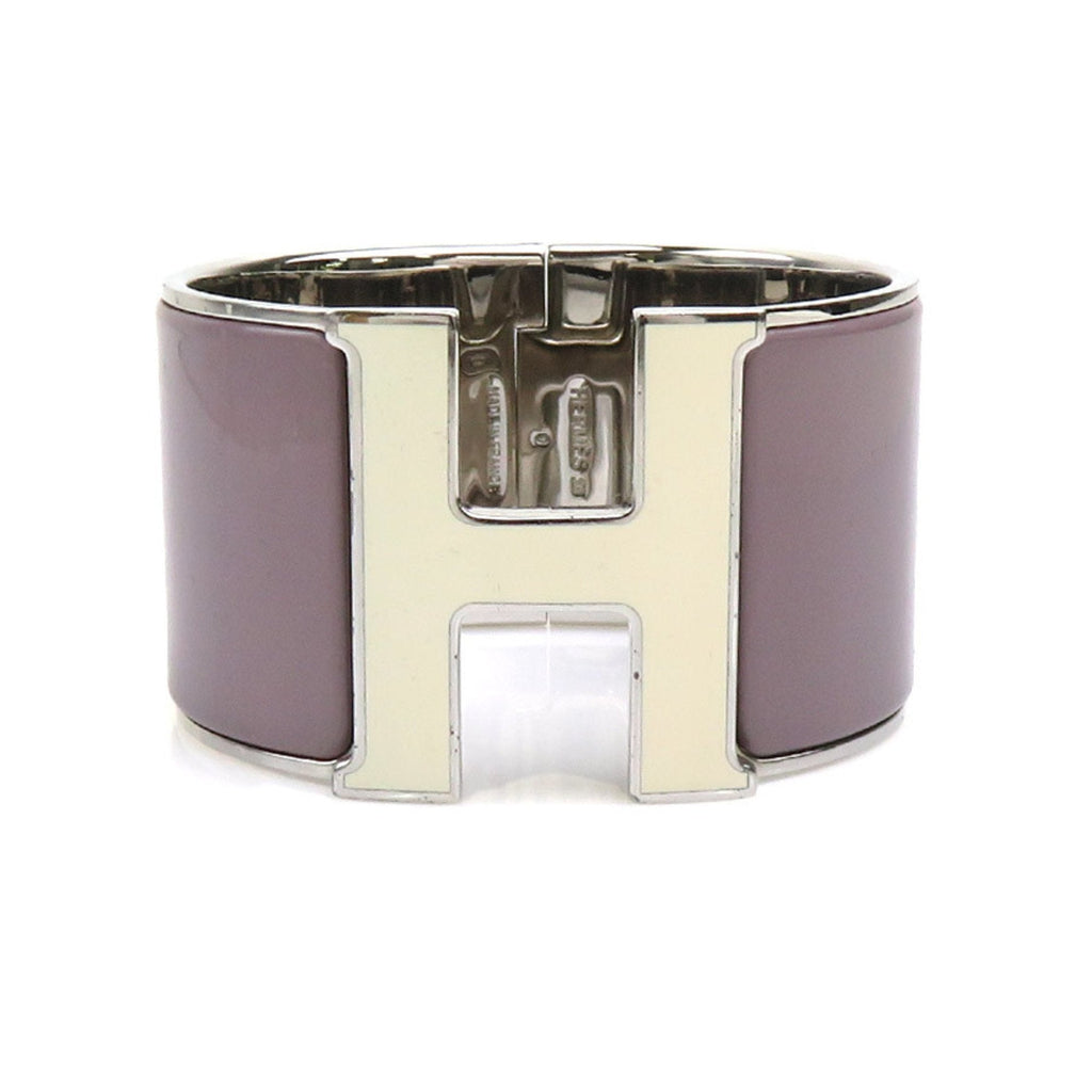 Bracelet Enamel and Metal Off-White Purple Gray Silver
