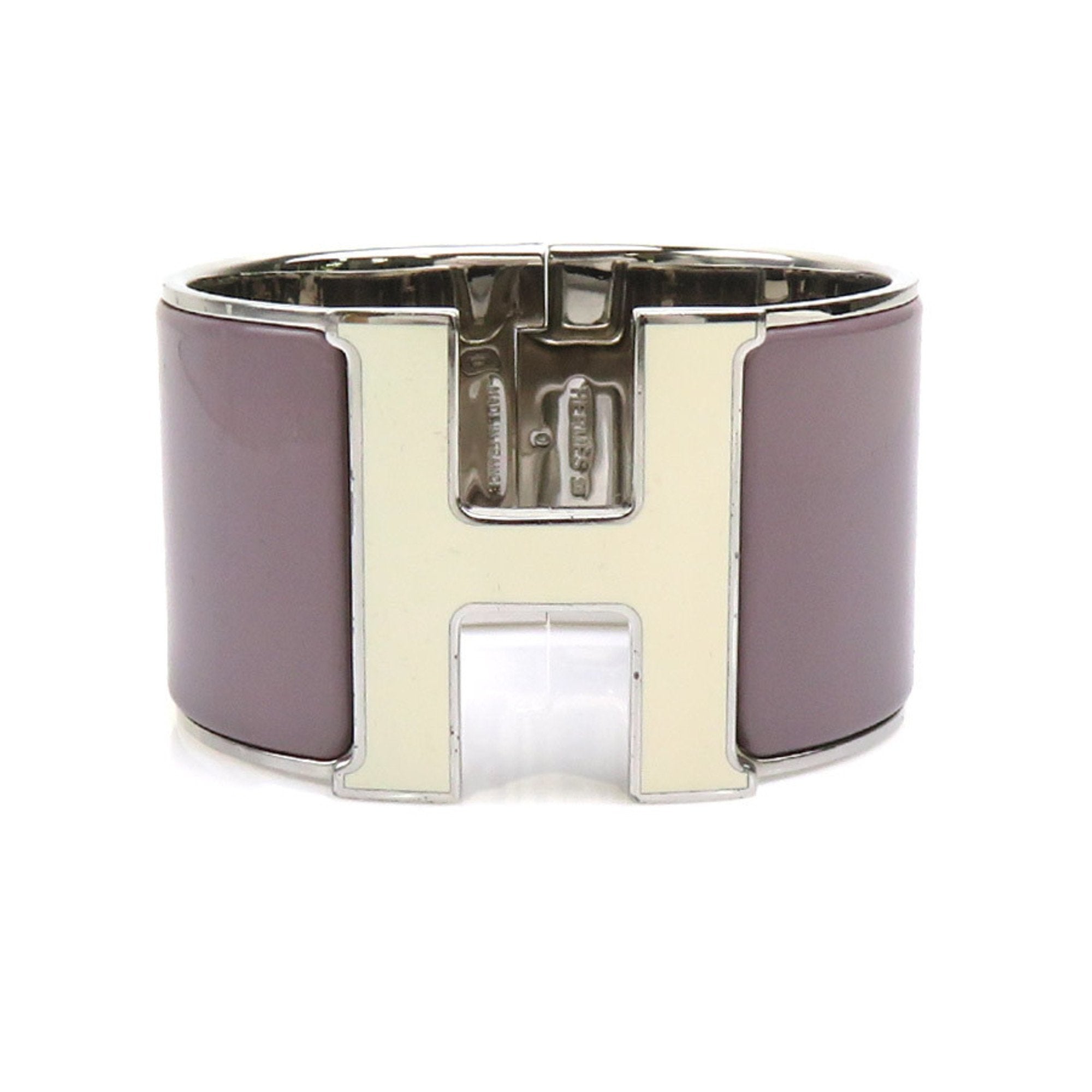 Bracelet Enamel and Metal Off-White Purple Gray Silver