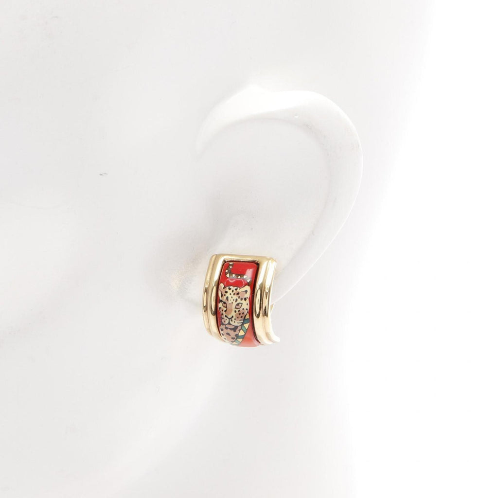 Clip-On Earrings Cloisonné and Enamel and Gold