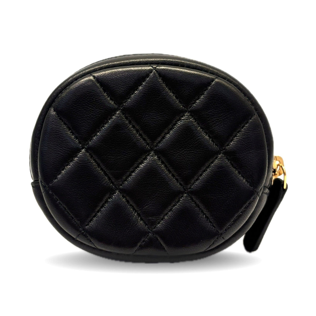 Pearl Crush Round Clutch with Chain Quilted Lambskin